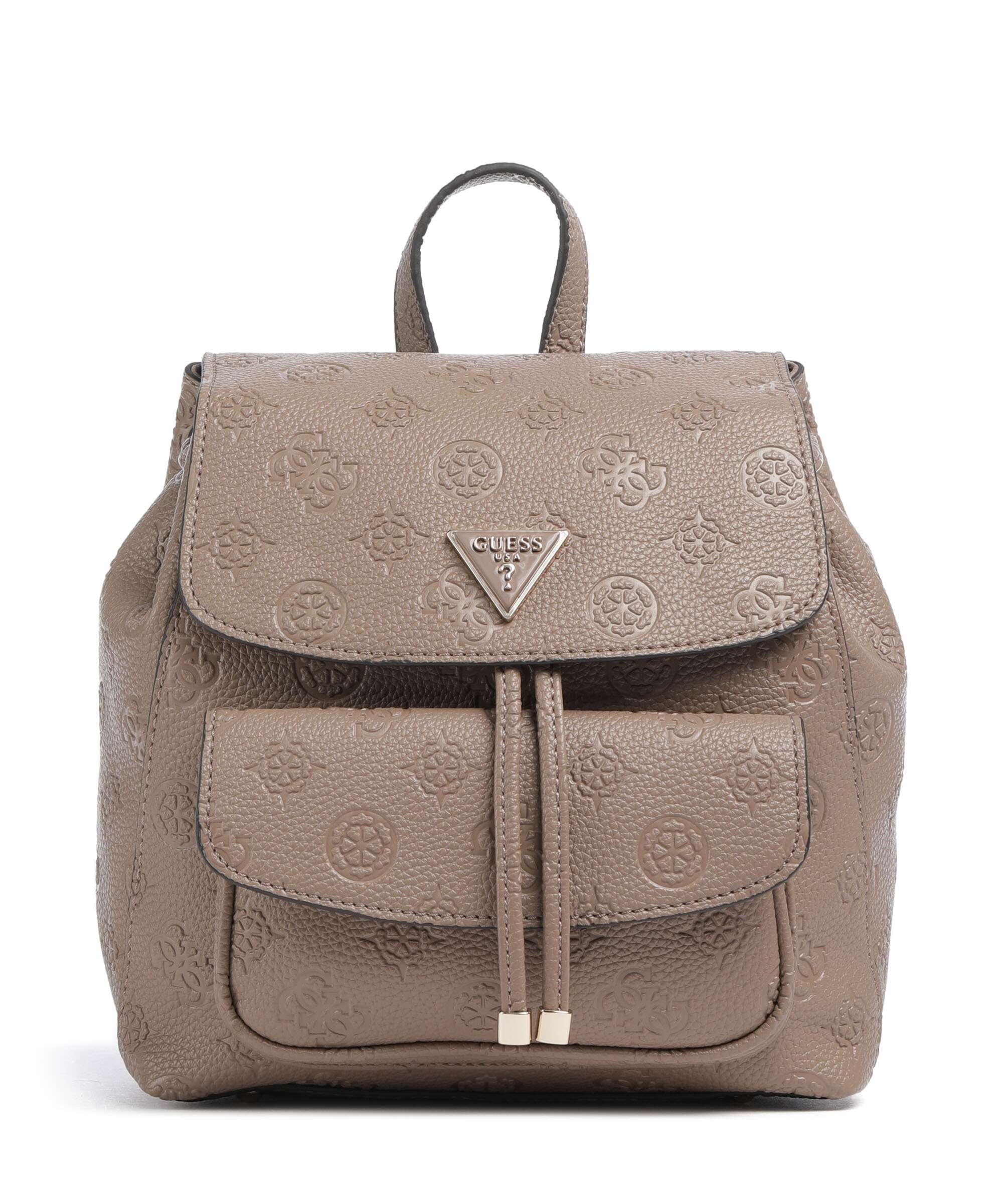 Guess Cresidia Rucksack Lederimitat dark taupe logo
