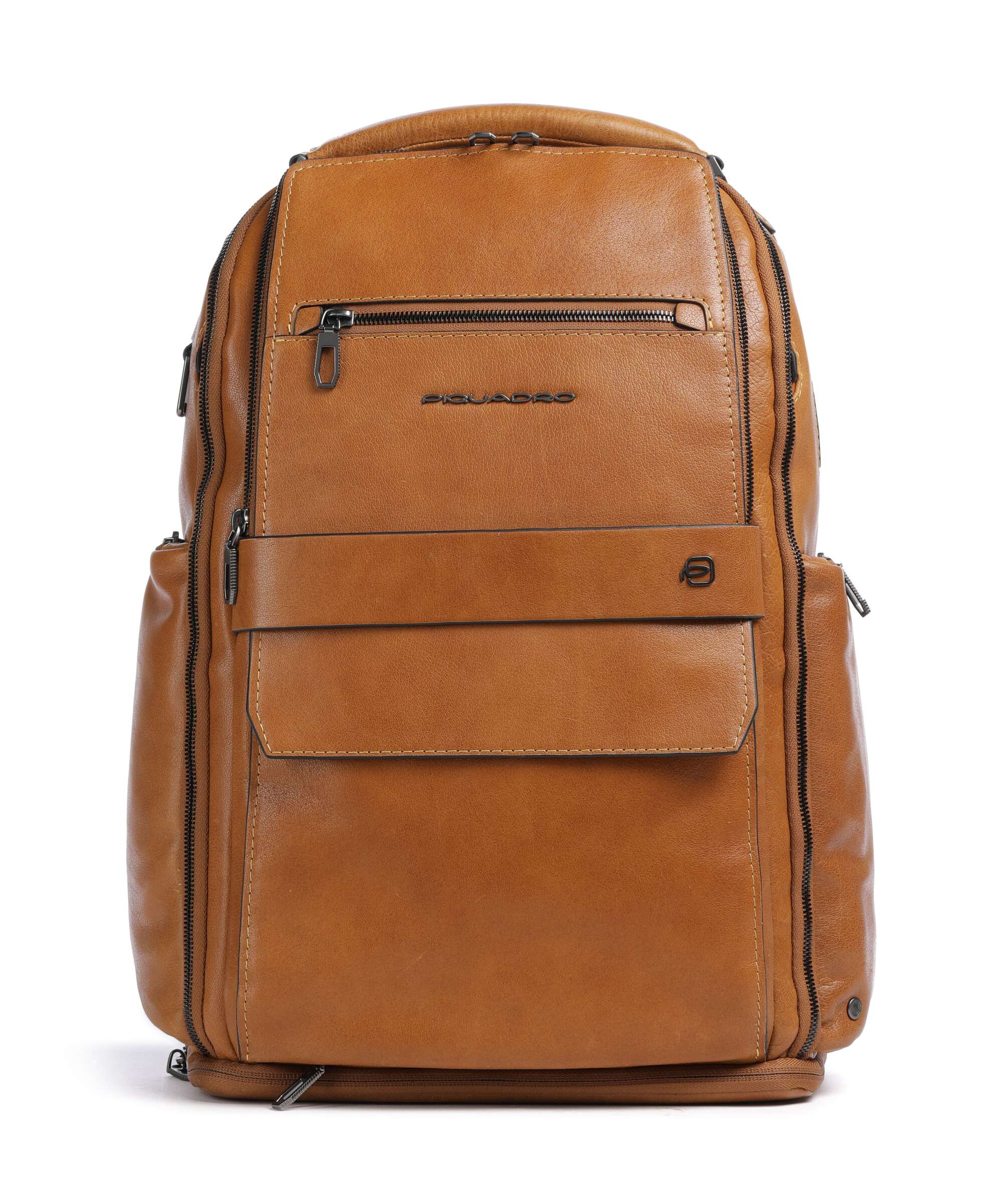 Piquadro Solm Reiserucksack 15″ fein genarbtes Leder beige
