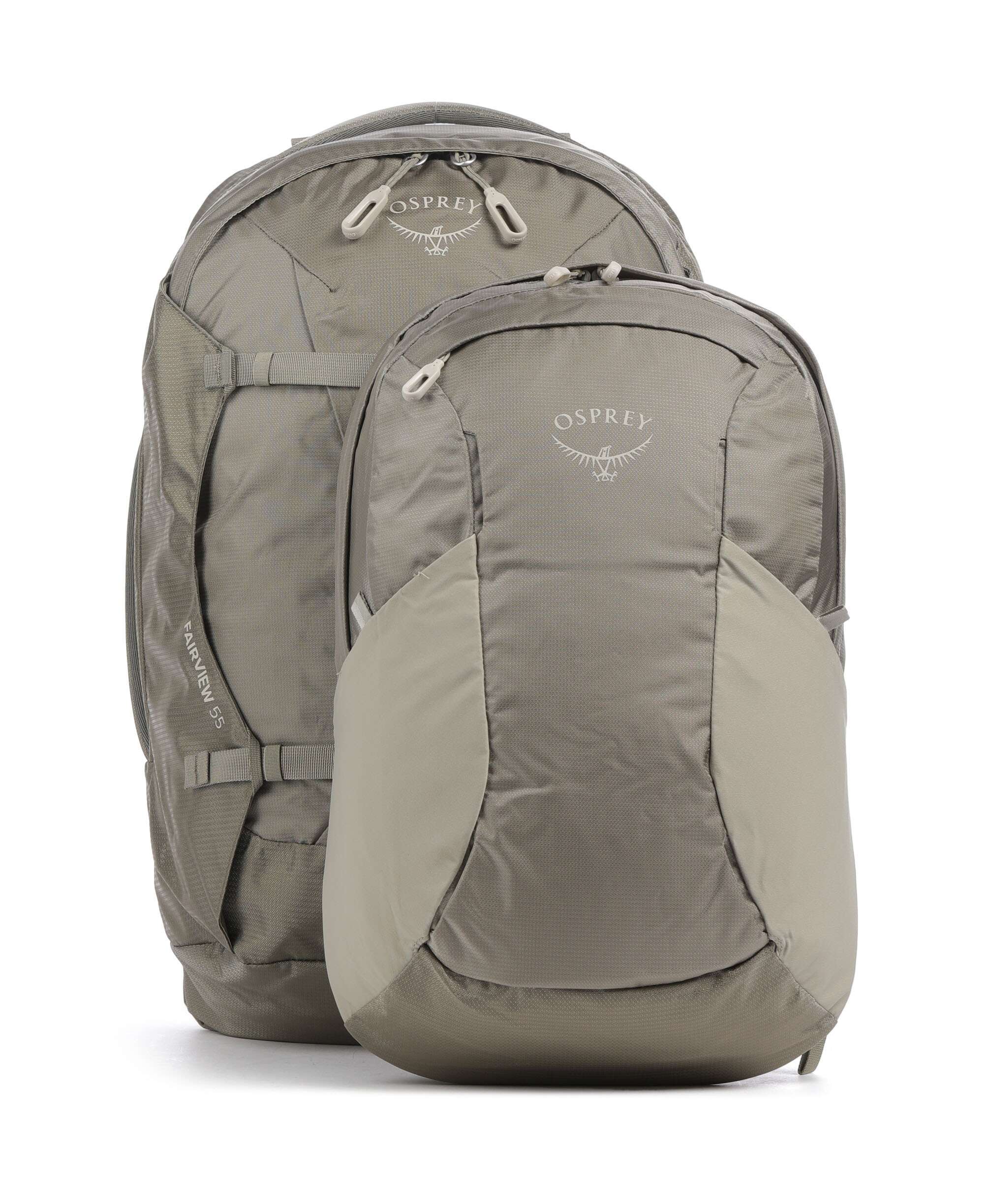 Osprey Fairview 55 Reiserucksack recyceltes Polyester sawdust/olive tan