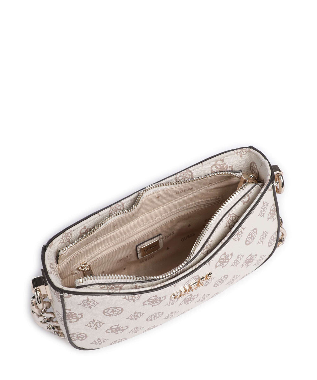 Guess Evelune Shoulder bag cream logo