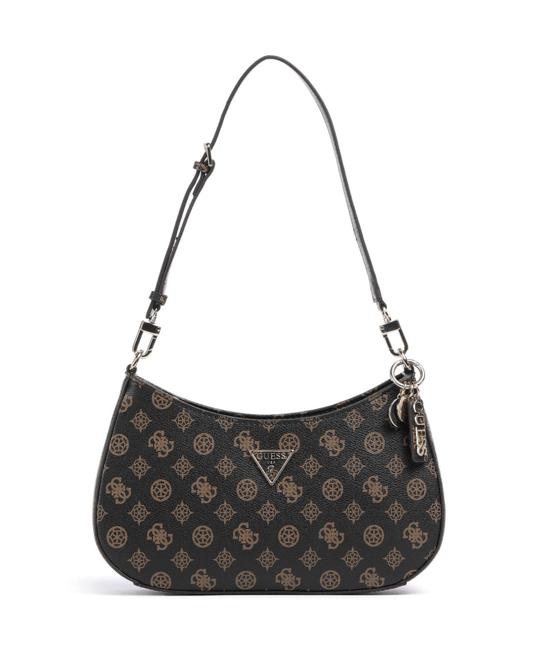 Guess Noelle Printed Peony Shoulder bag mocha logo