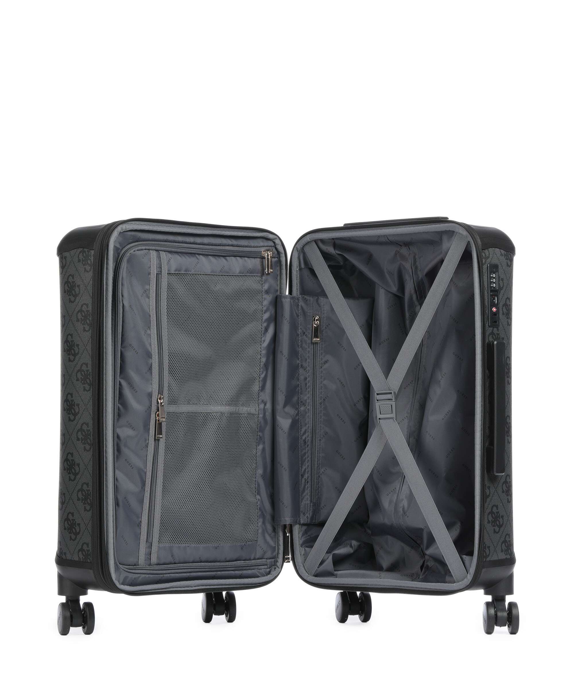 Guess Berta Maxi 4G Spinner (4 wheels) coal logo