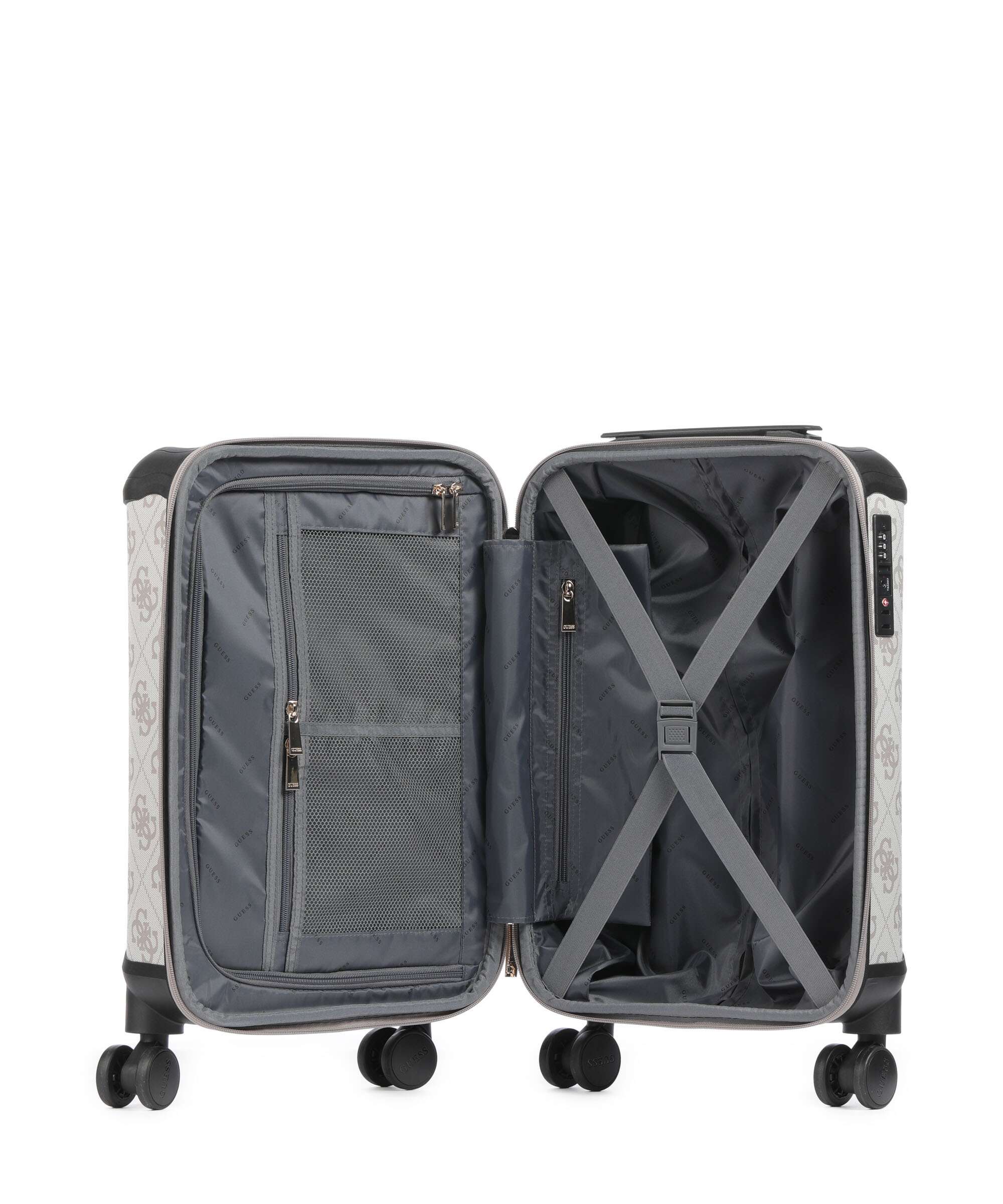 Guess Berta 4G Logo Spinner (4 wheels) dark taupe logo