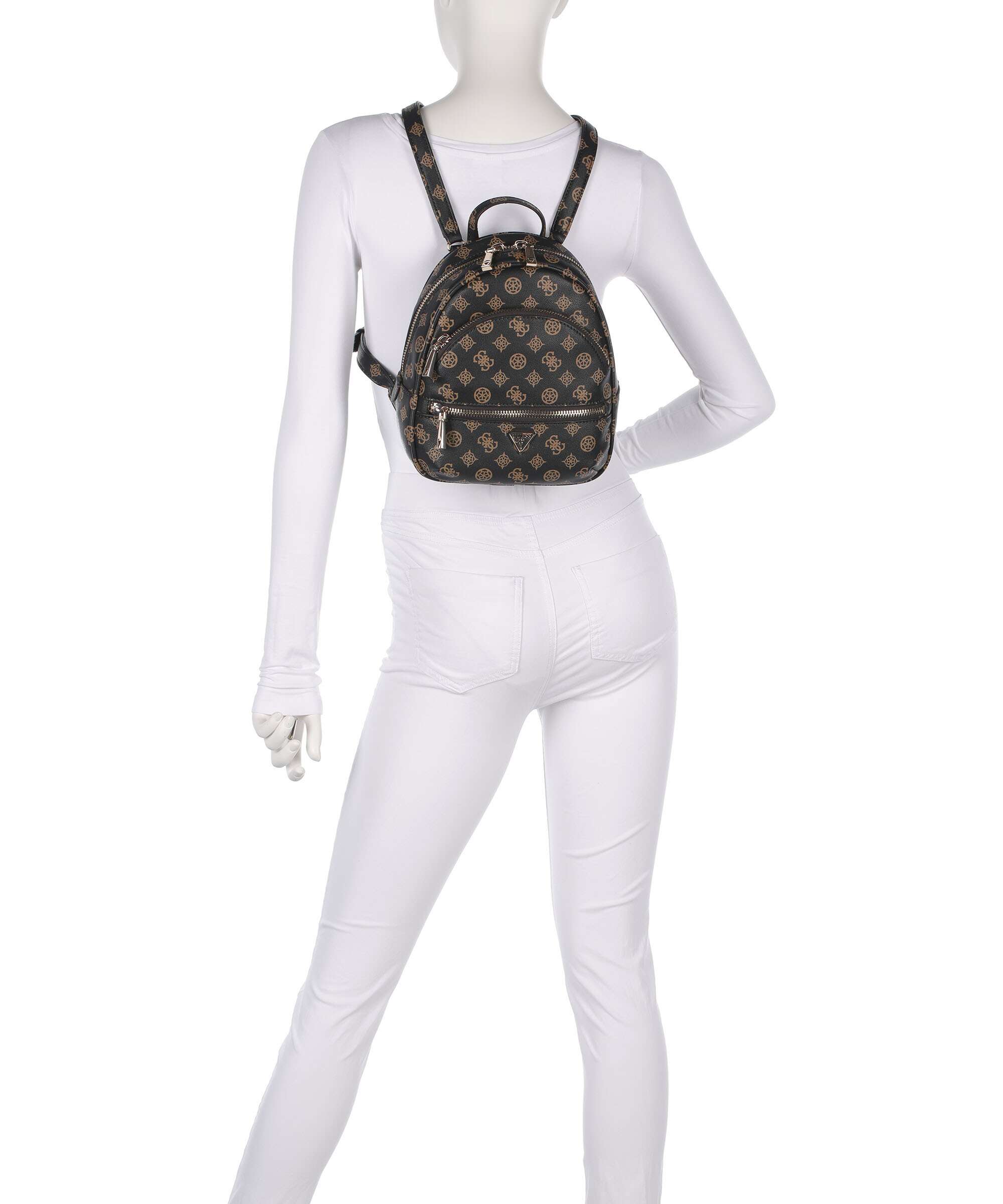 Guess Manhattan Backpack mocha logo