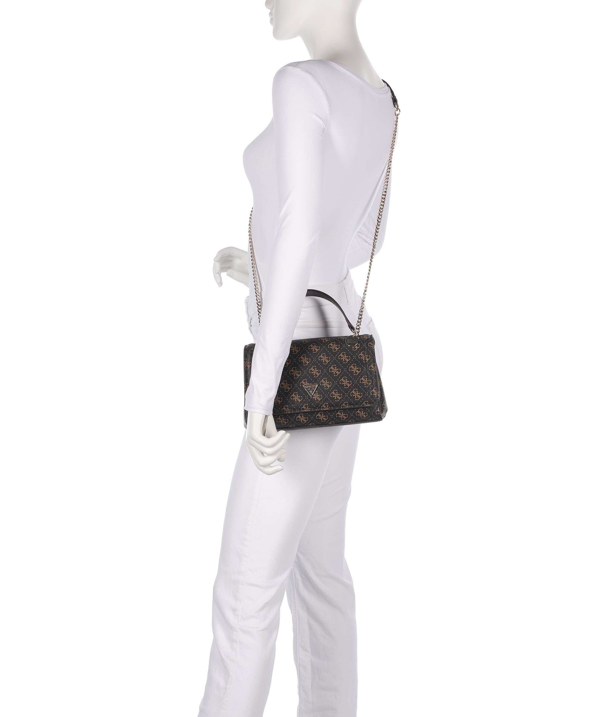 Guess Noelle Q Logo Shoulder bag brown logo