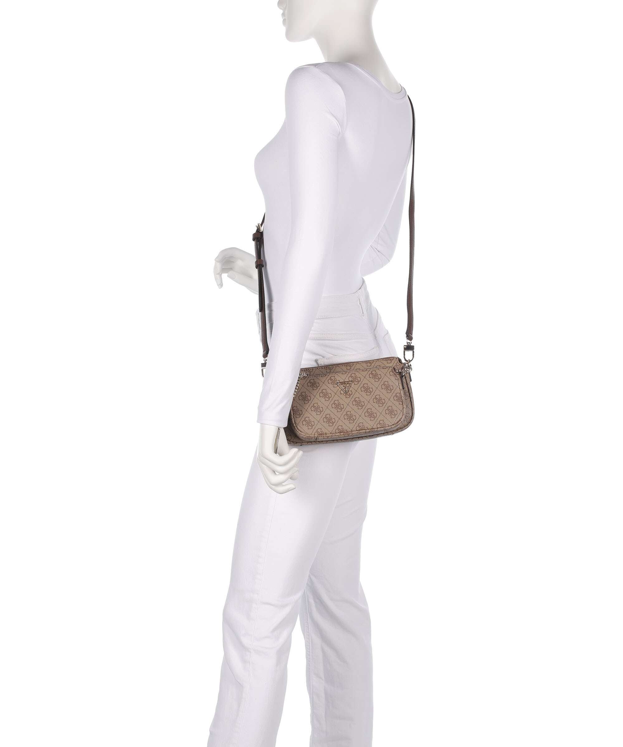 Guess Noelle 4G Logo Shoulder bag latte logo/brown