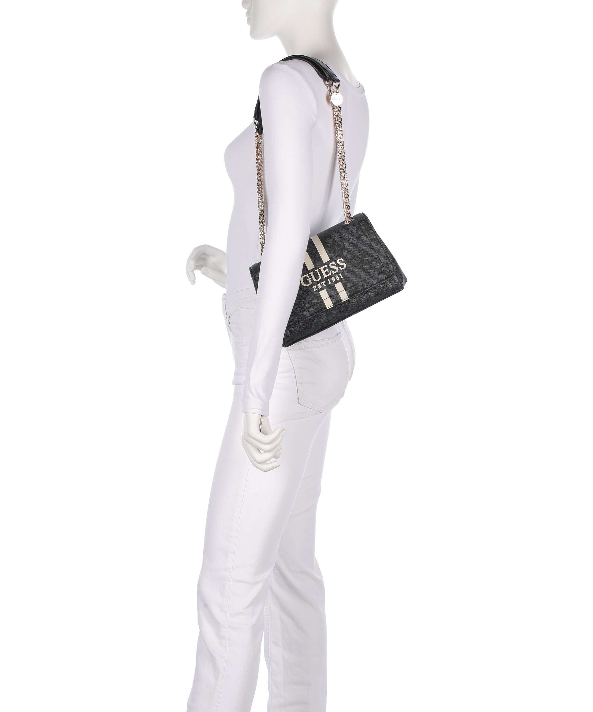 Guess Noelle 4G Logo Shoulder bag coal logo