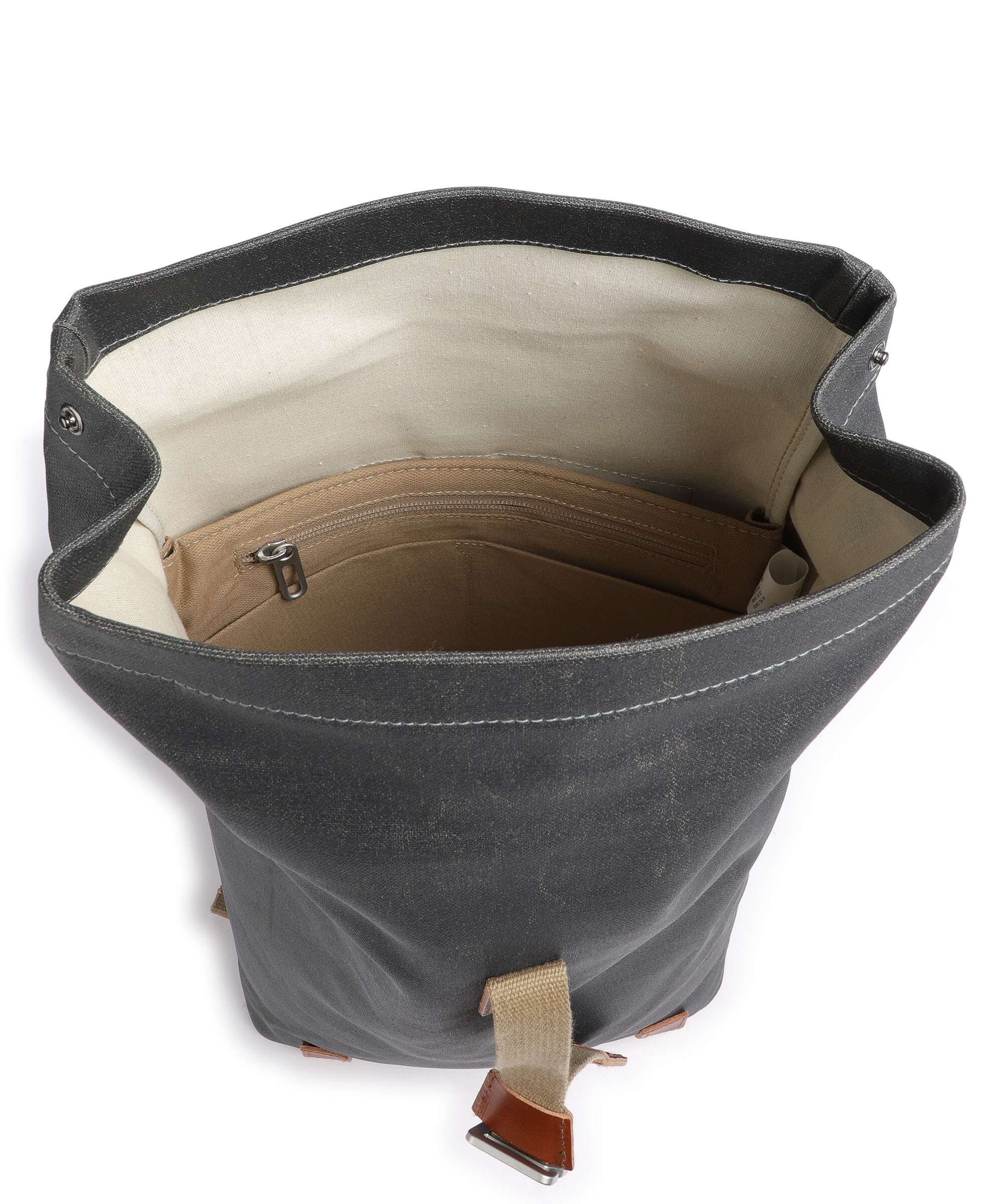 Brooks England Pickwick Cotton Canvas Small Rolltop backpack grey