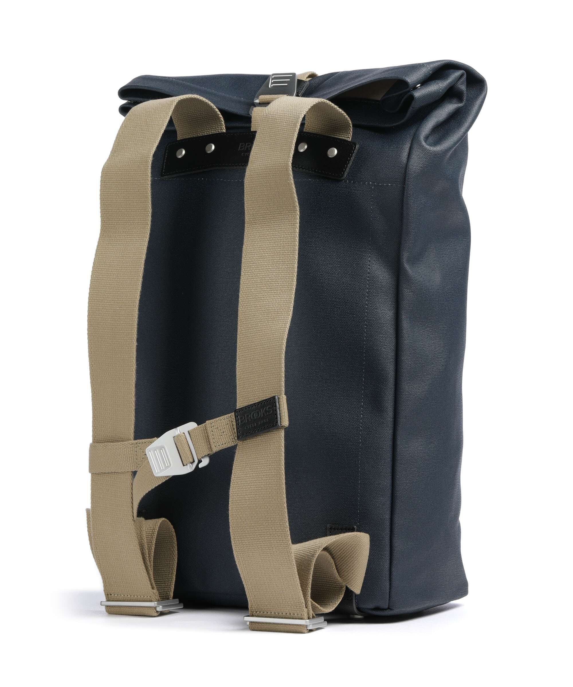Brooks England Pickwick Cotton Canvas Large Rolltop backpack dark blue