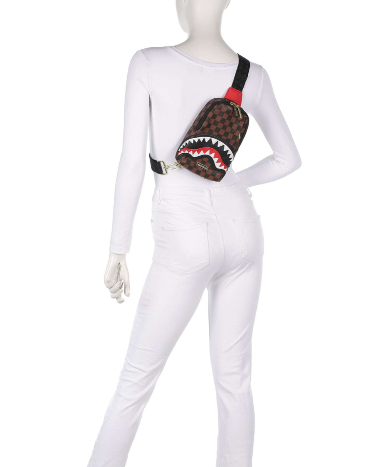 Sprayground Sawtooth Sharks in Paris Sling bag brown