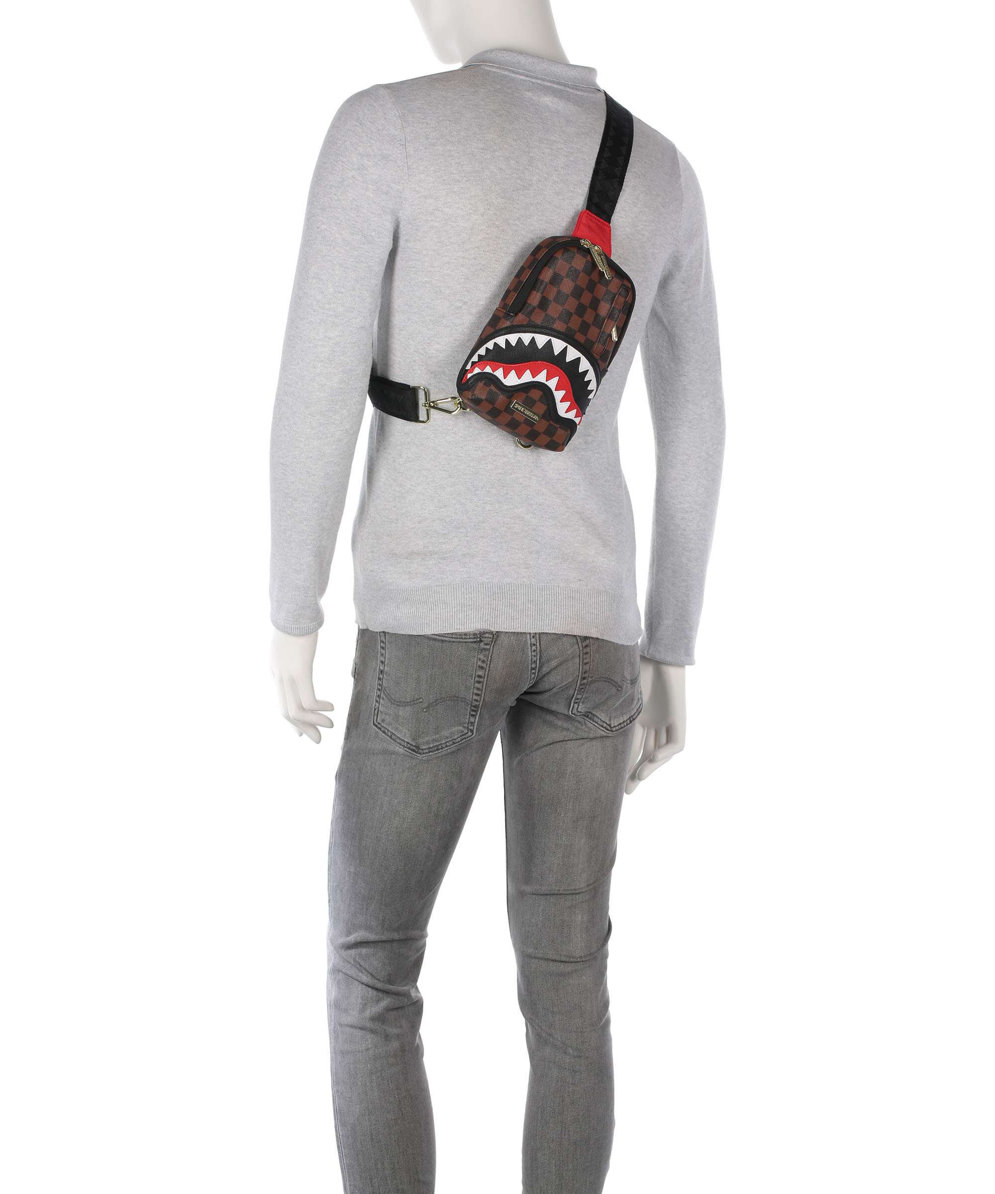 Sprayground Sawtooth Sharks in Paris Sling bag brown