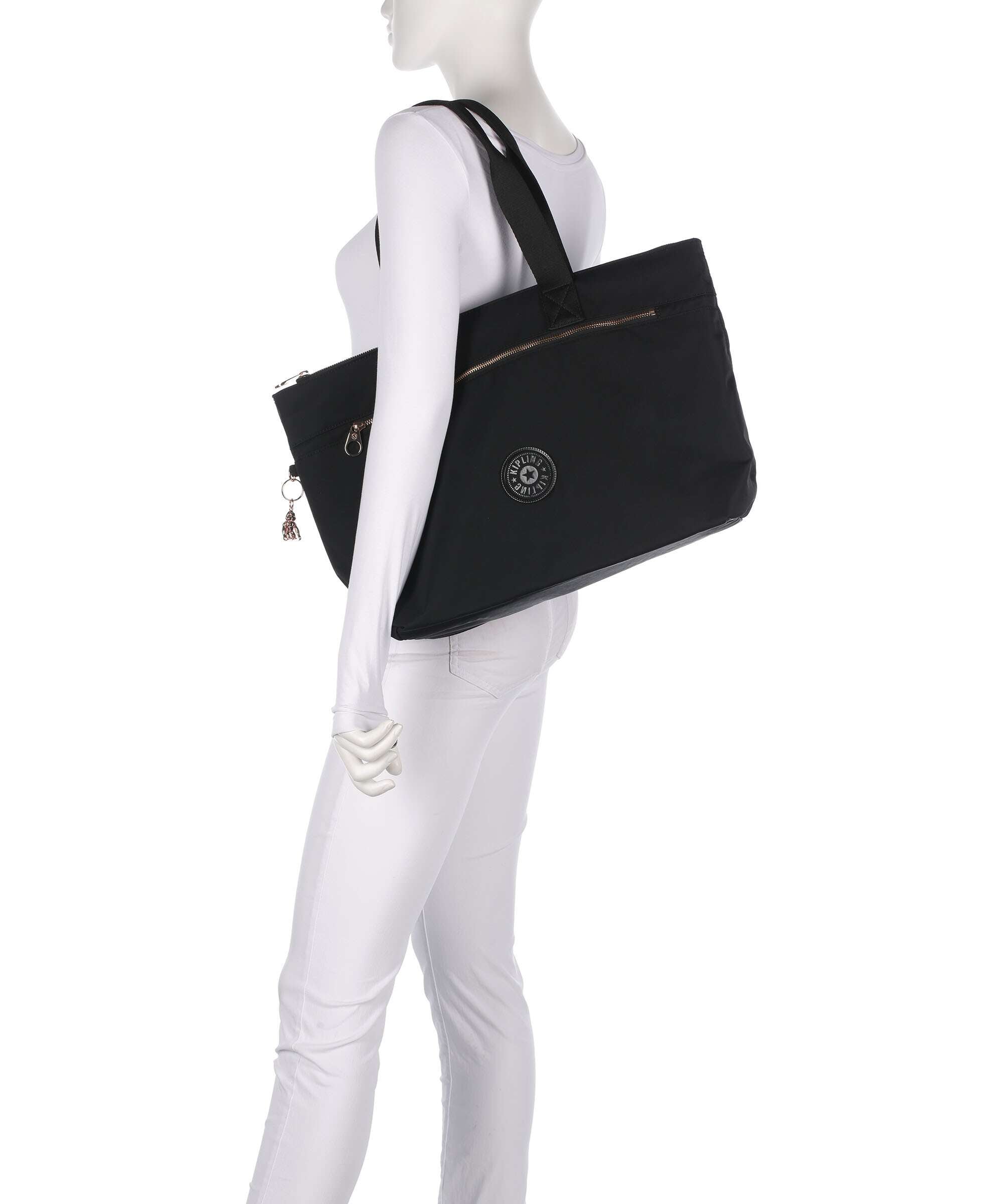 Kipling Charm Colissa Zip Tote bag black rose spice