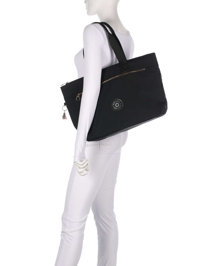 Kipling Charm Colissa Zip Tote bag black rose spice