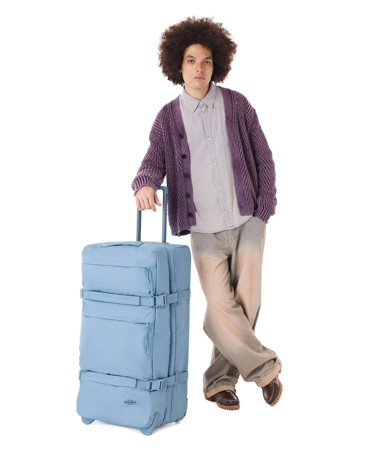 Eastpak Transit'R Plus L Travel bag with wheels monotone blue