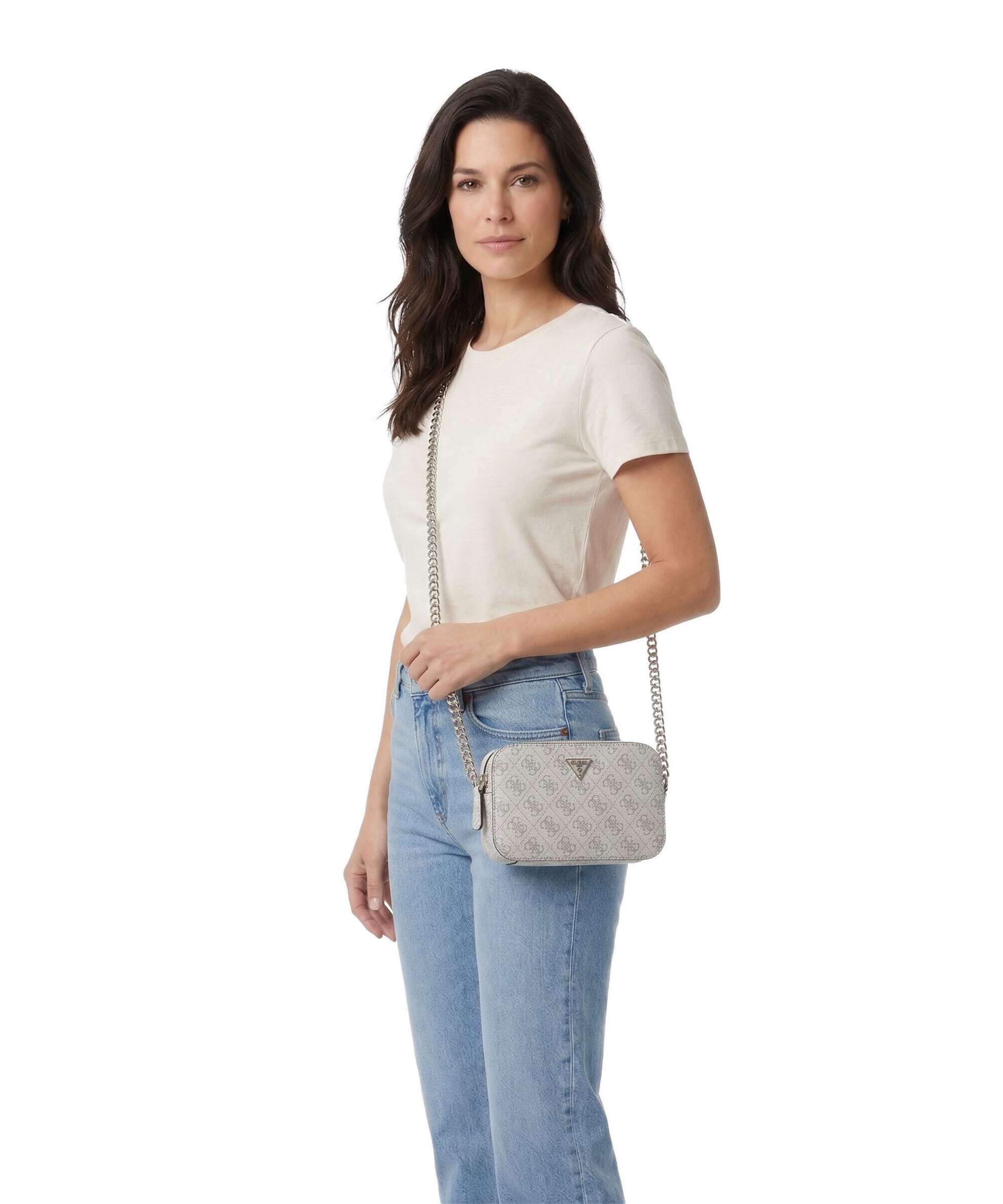 Guess Noelle Crossbody bag dark taupe logo