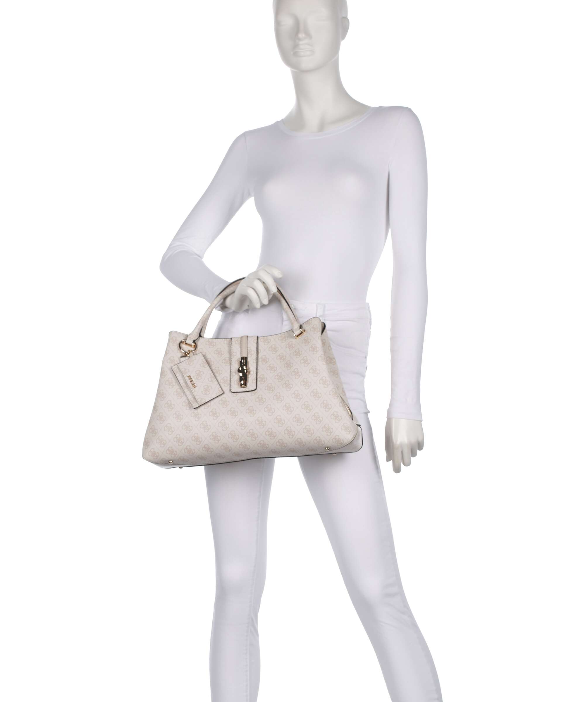 Guess Yvonne Girlfriend Logo Handbag stone logo