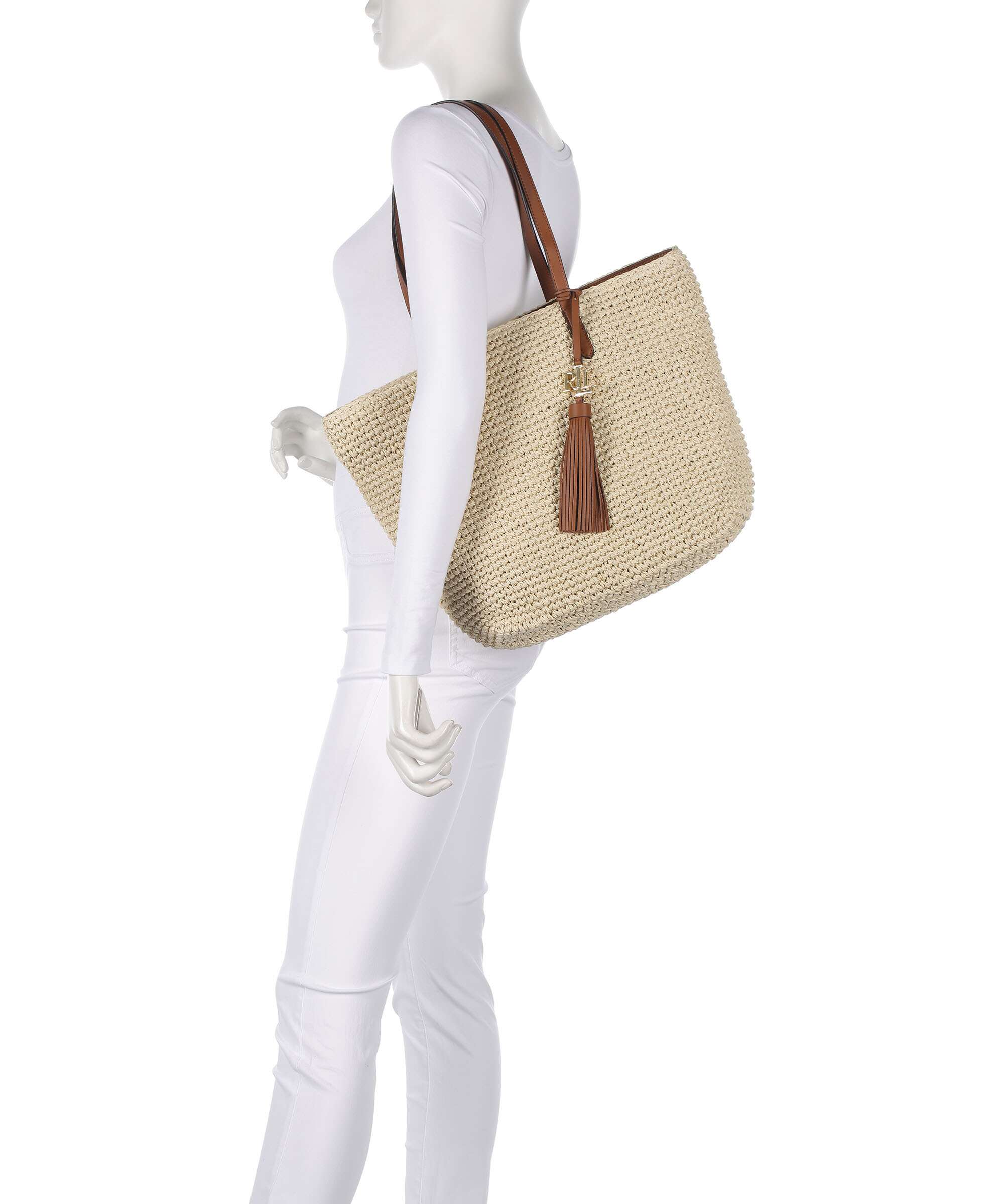 Lauren Ralph Lauren Whitney 29 Straw Tote bag natural/lauren tan