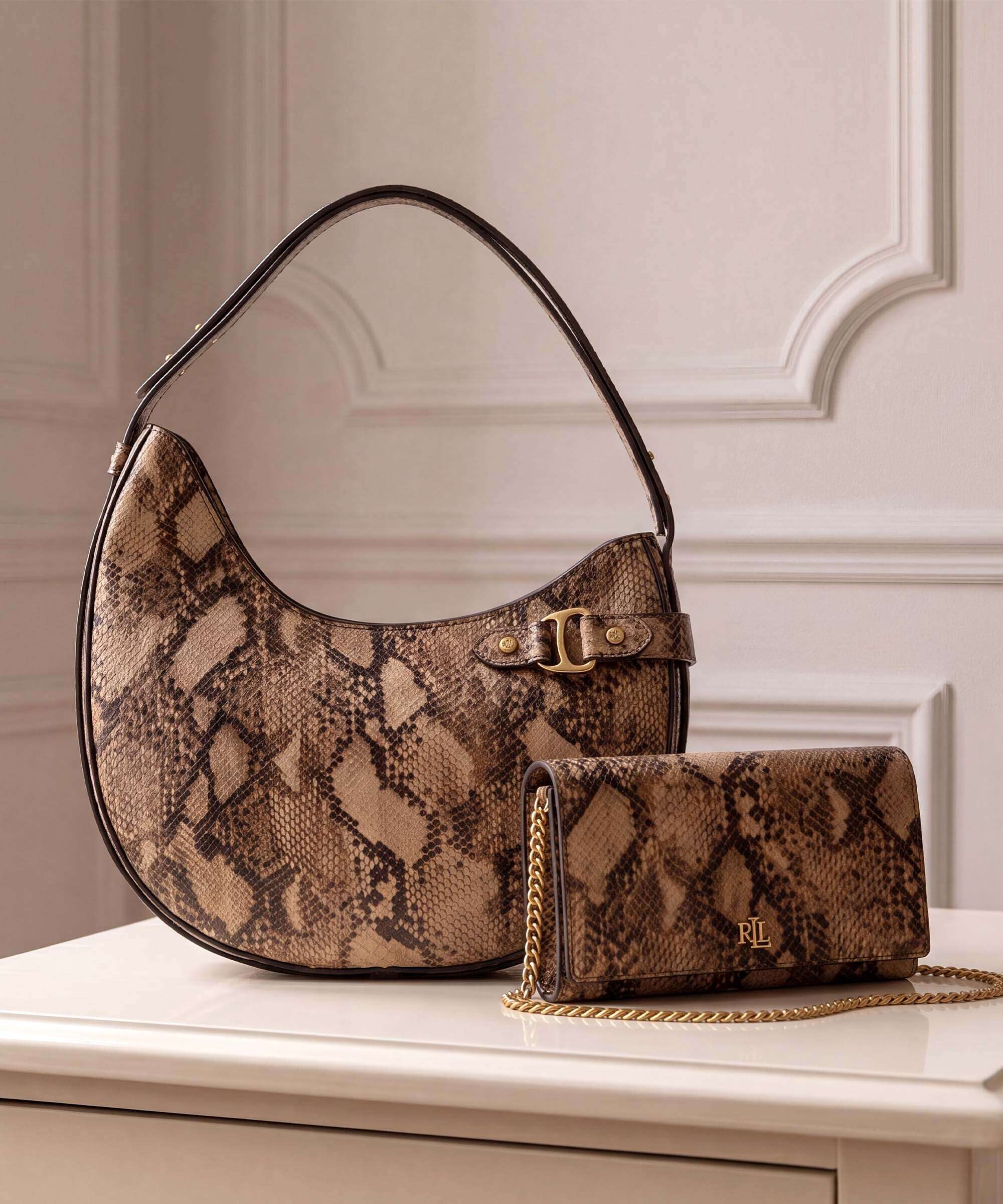 Lauren Ralph Lauren Tasha Large Hobo bag tan multi