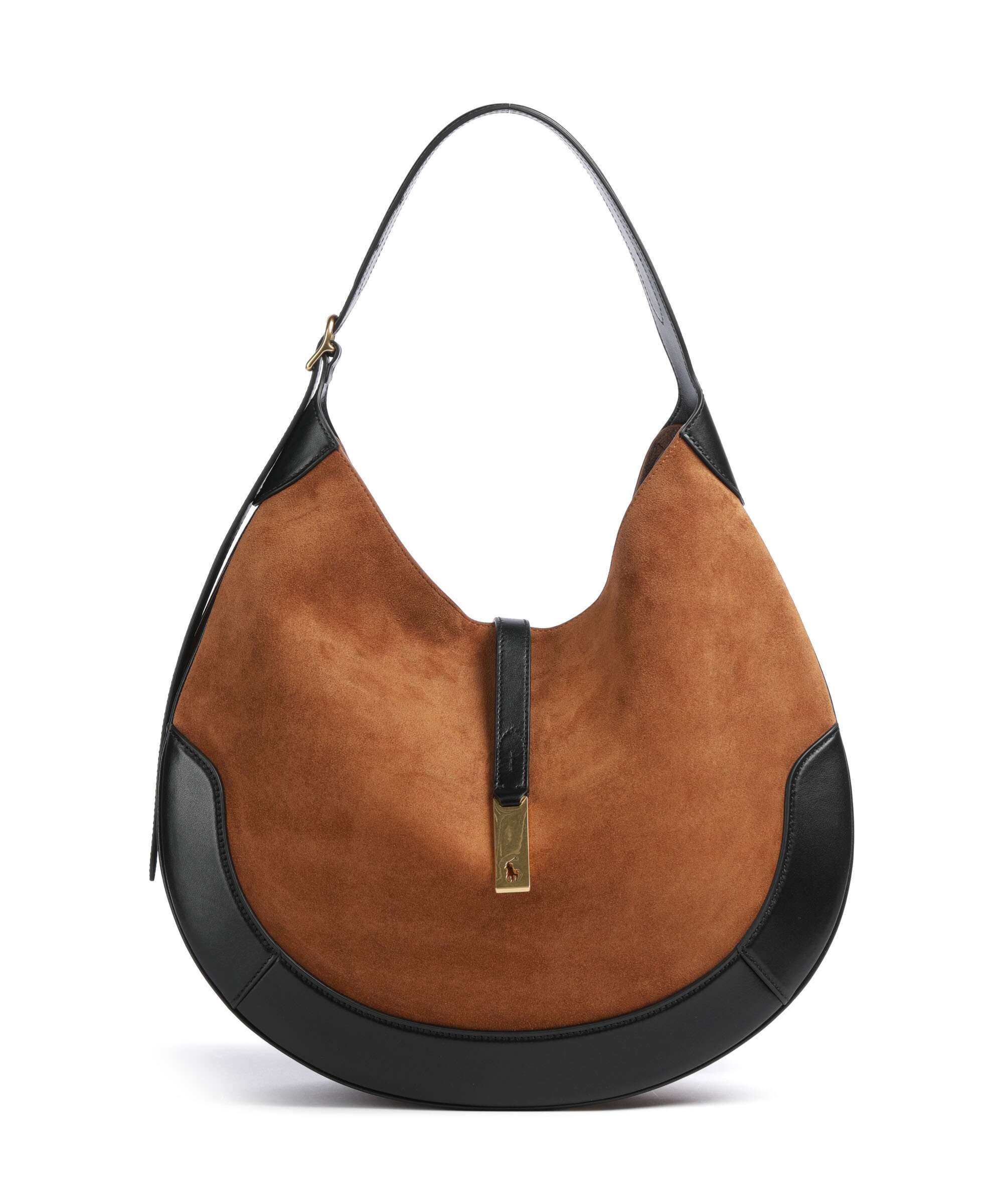 Polo Ralph Lauren ID Collection Medium Hobo bag toffee/black