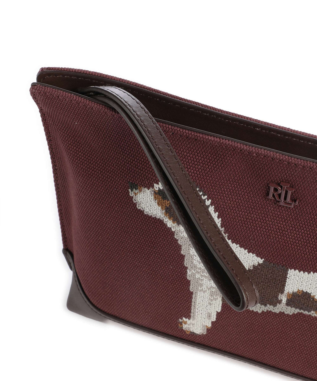 Lauren Ralph Lauren Large Cosmetic bag dark garnet/chestnut brown