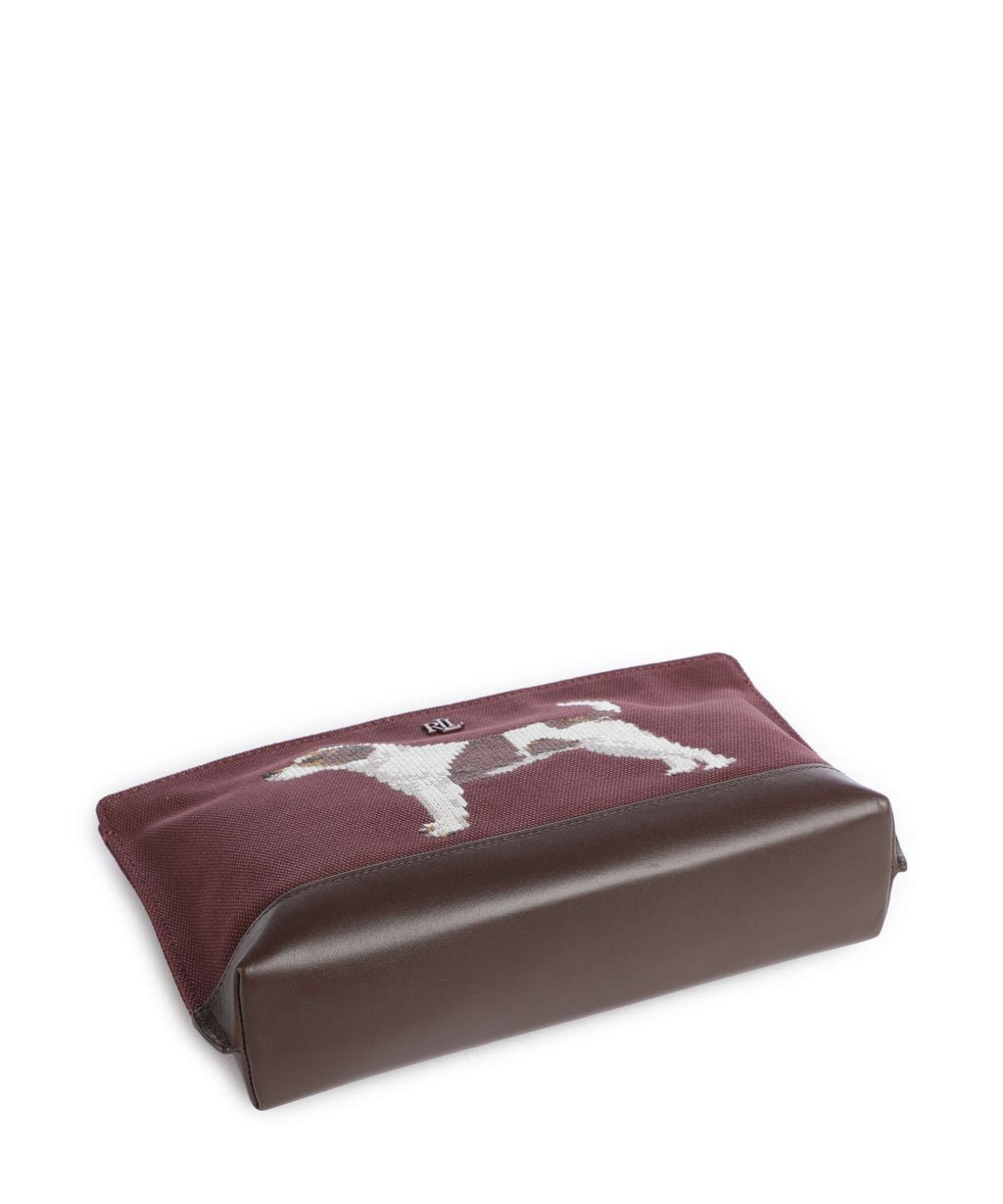 Lauren Ralph Lauren Large Cosmetic bag dark garnet/chestnut brown