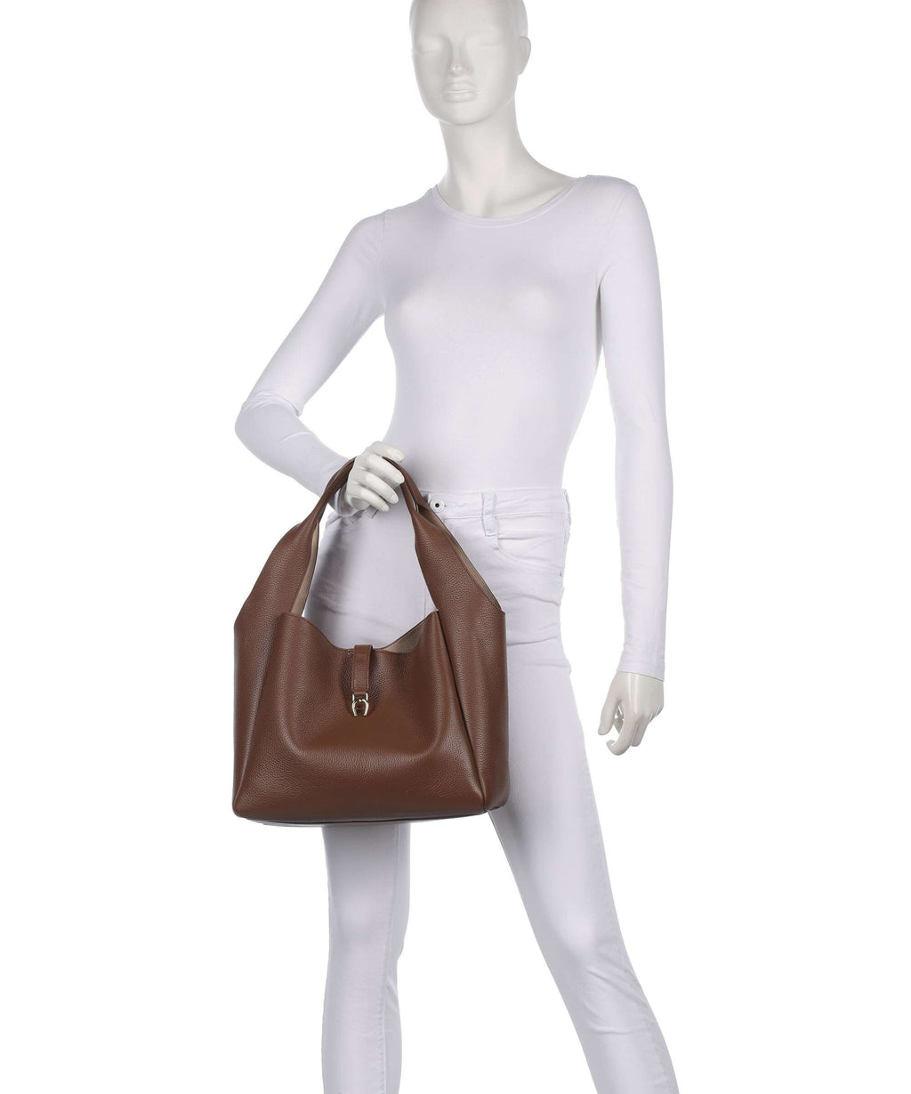 Aigner Zaira M Hobo bag saddle brown