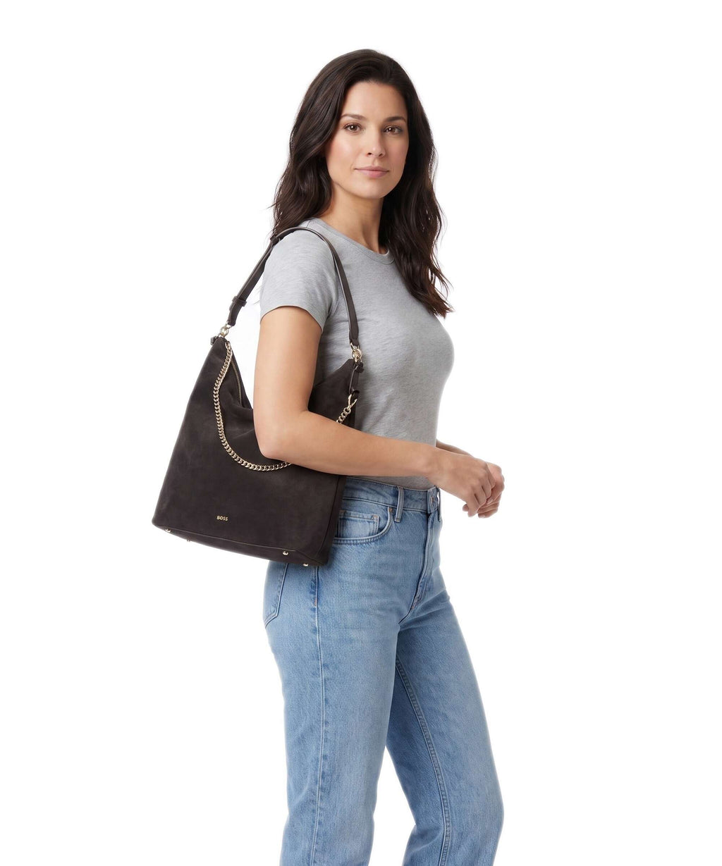 BOSS Yelena Hobo bag dark brown