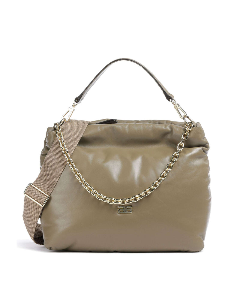 Abro Piuma Lucido Puffer Hobo bag siena