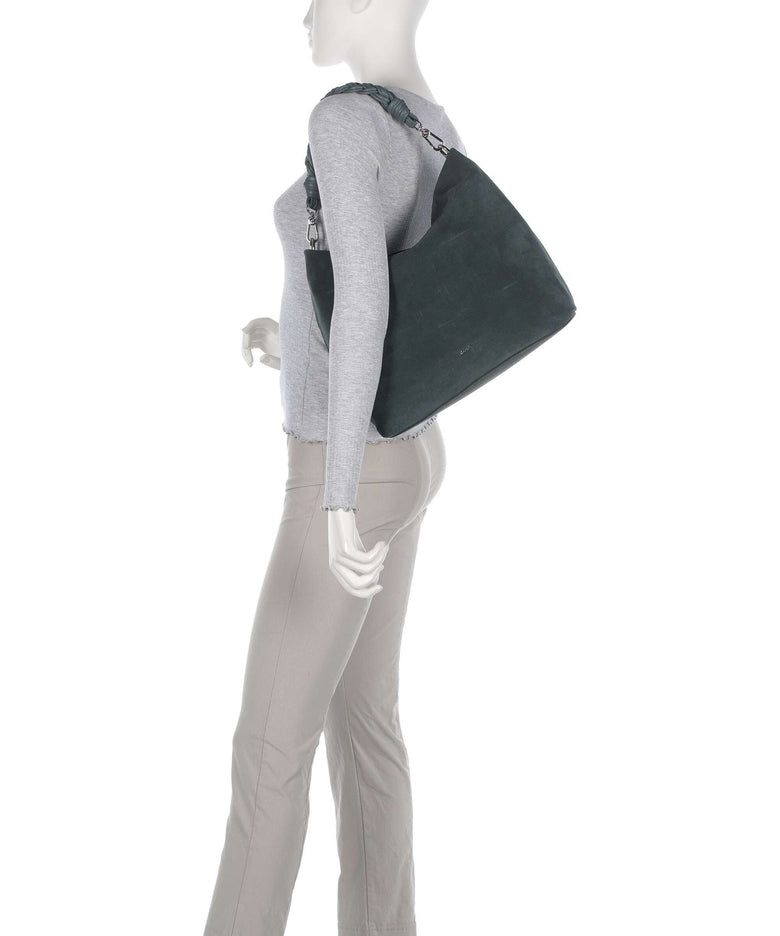 Abro Suede Soley Hobo bag sage