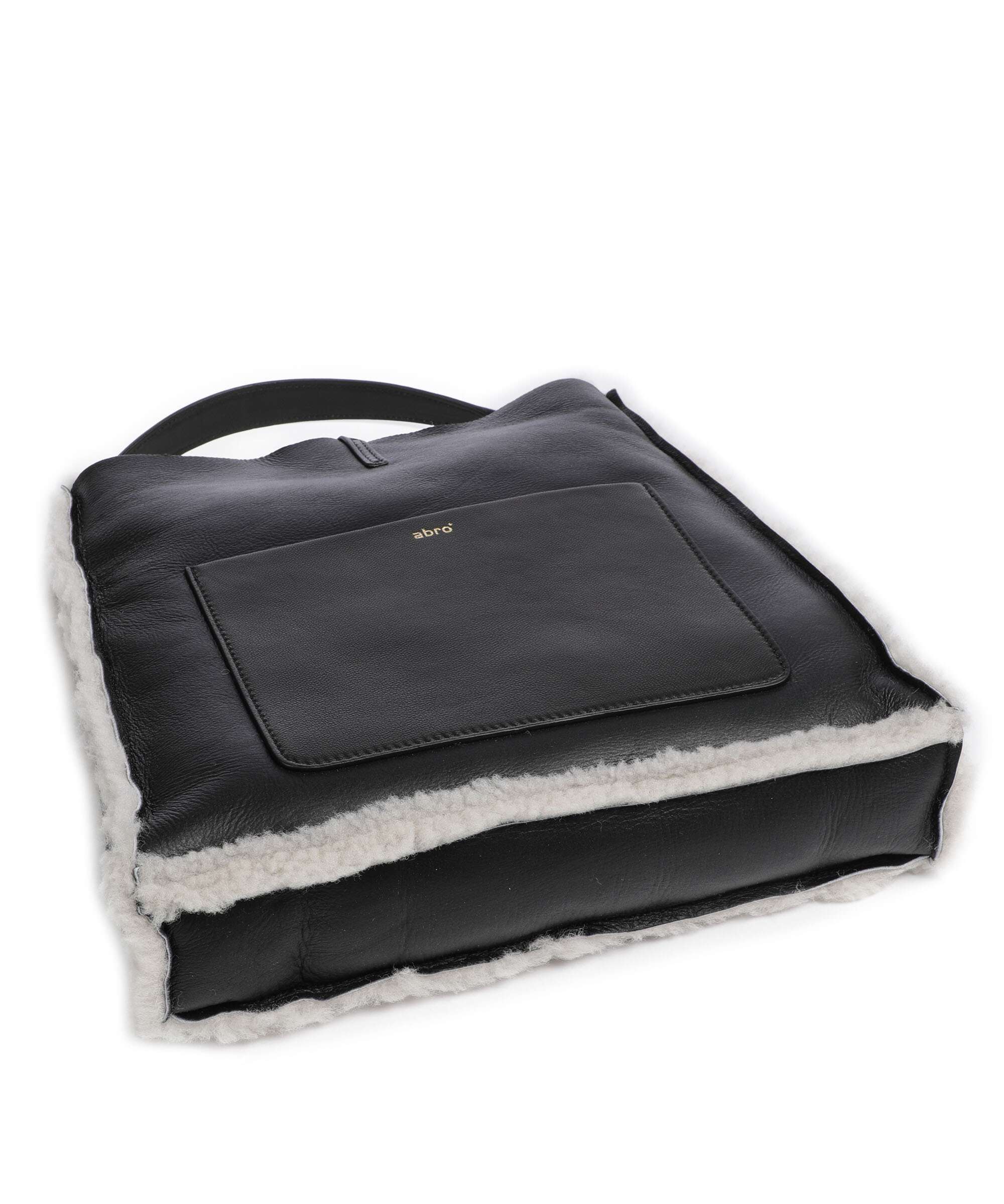 Abro Shearling Raquel Hobo bag black/white