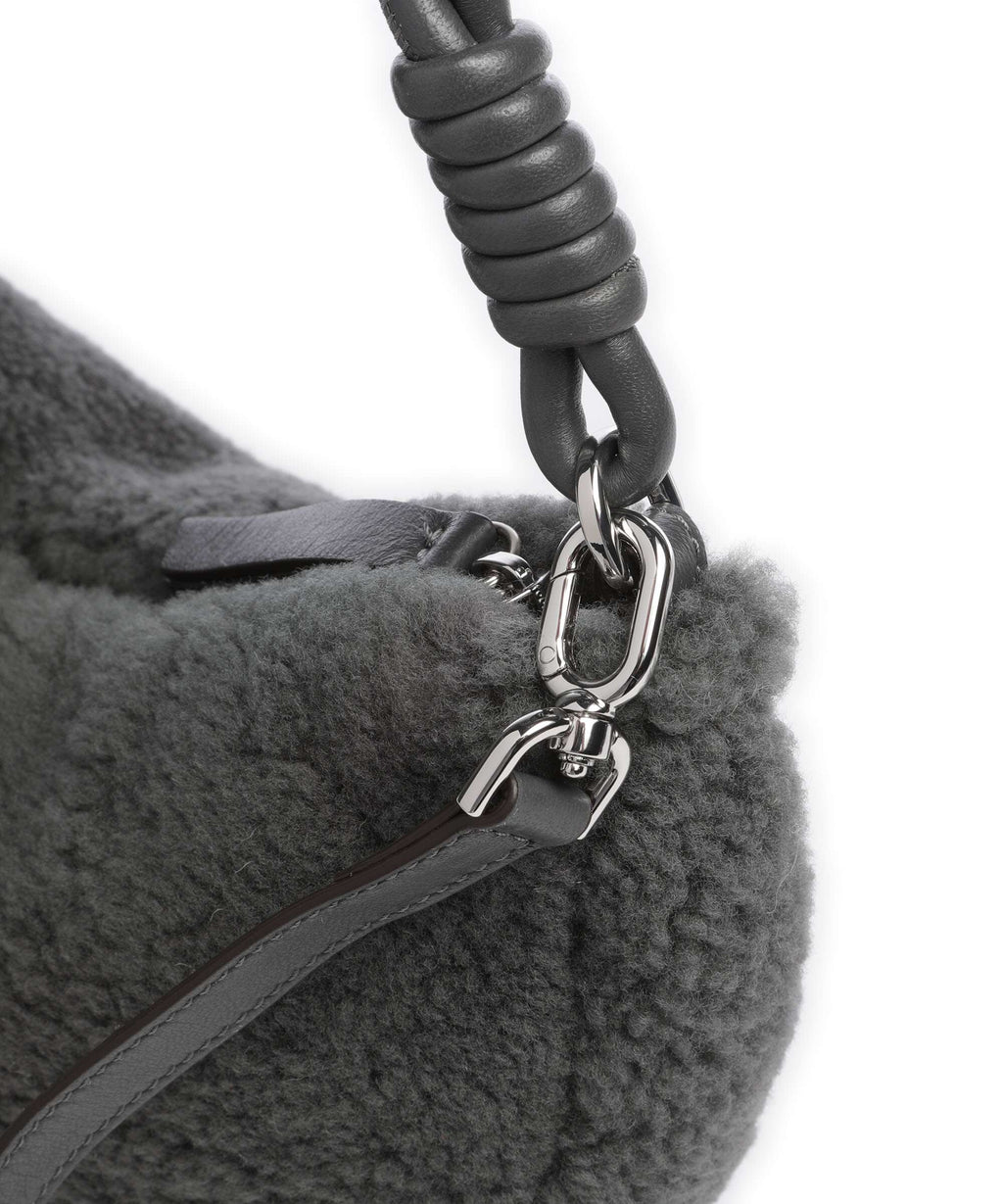 Abro Shearling Moon Shoulder bag grey