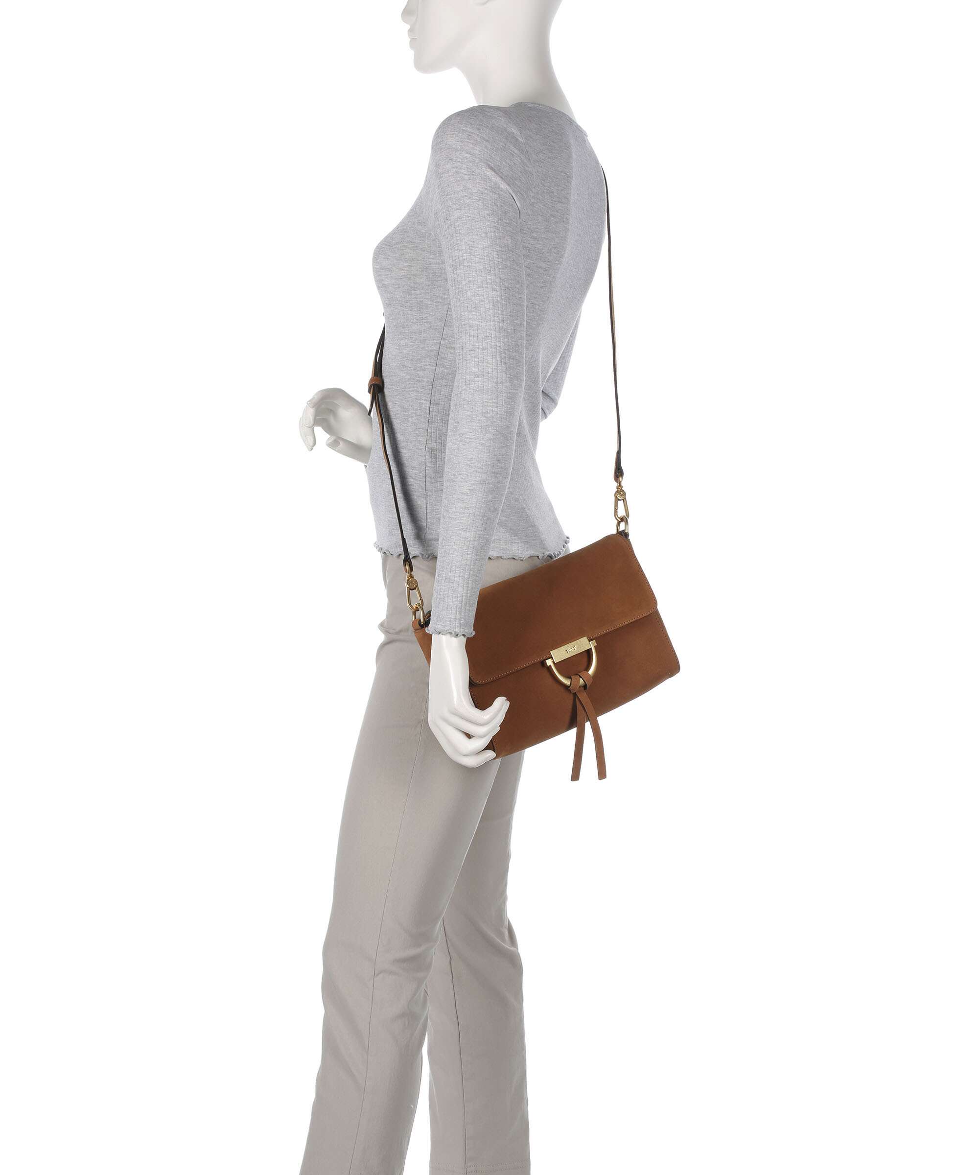 Abro Suede Temi Shoulder bag cuoio