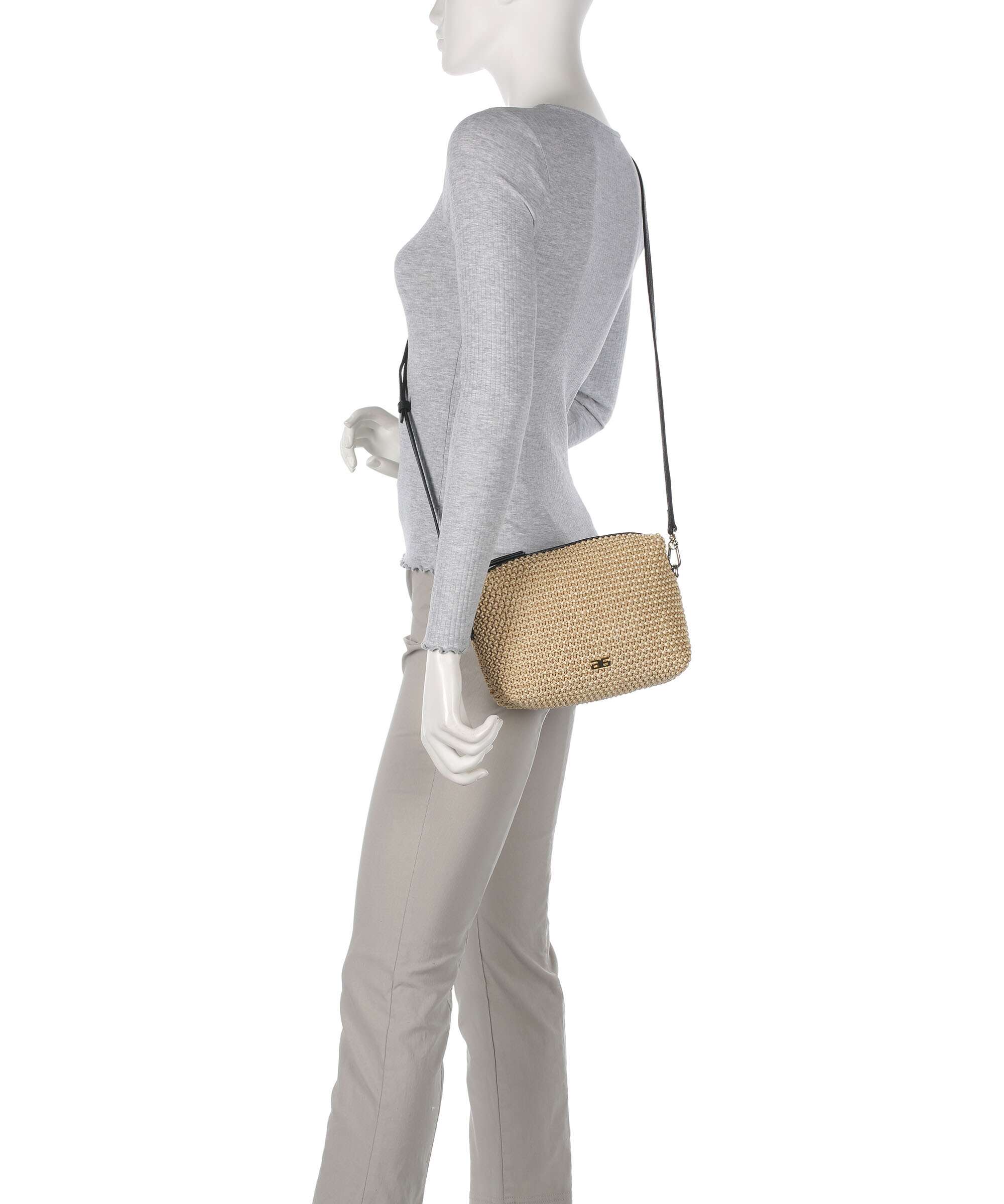 Abro Maglia Raffia Kaia Crossbody bag natural/black
