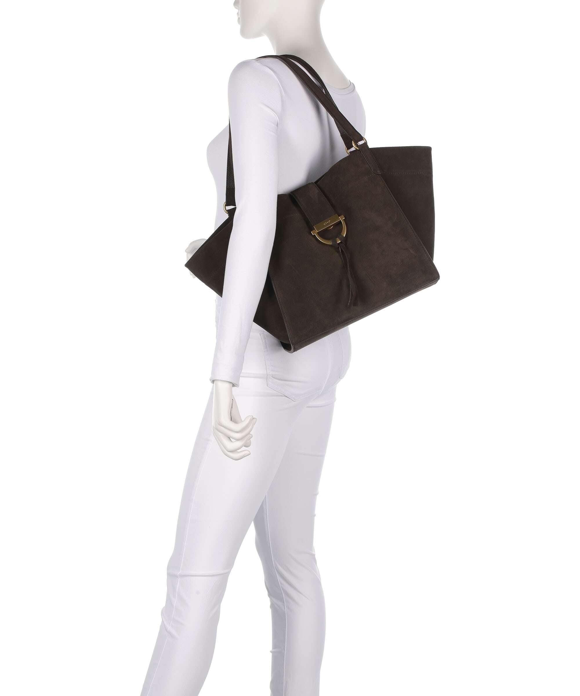 Abro Suede Temi Tote bag dark brown