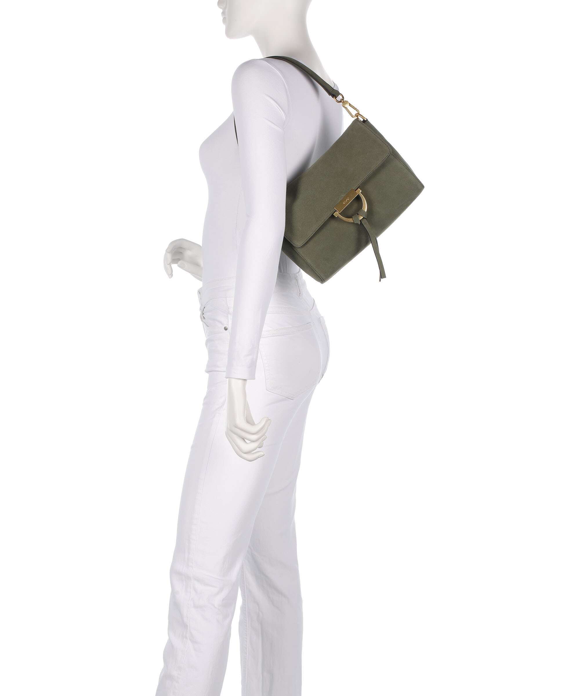 Abro Suede Temi Shoulder bag oliv