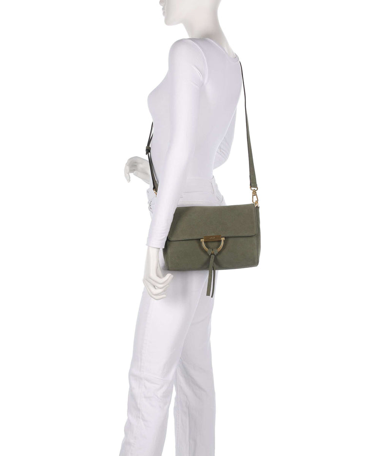 Abro Suede Temi Shoulder bag oliv