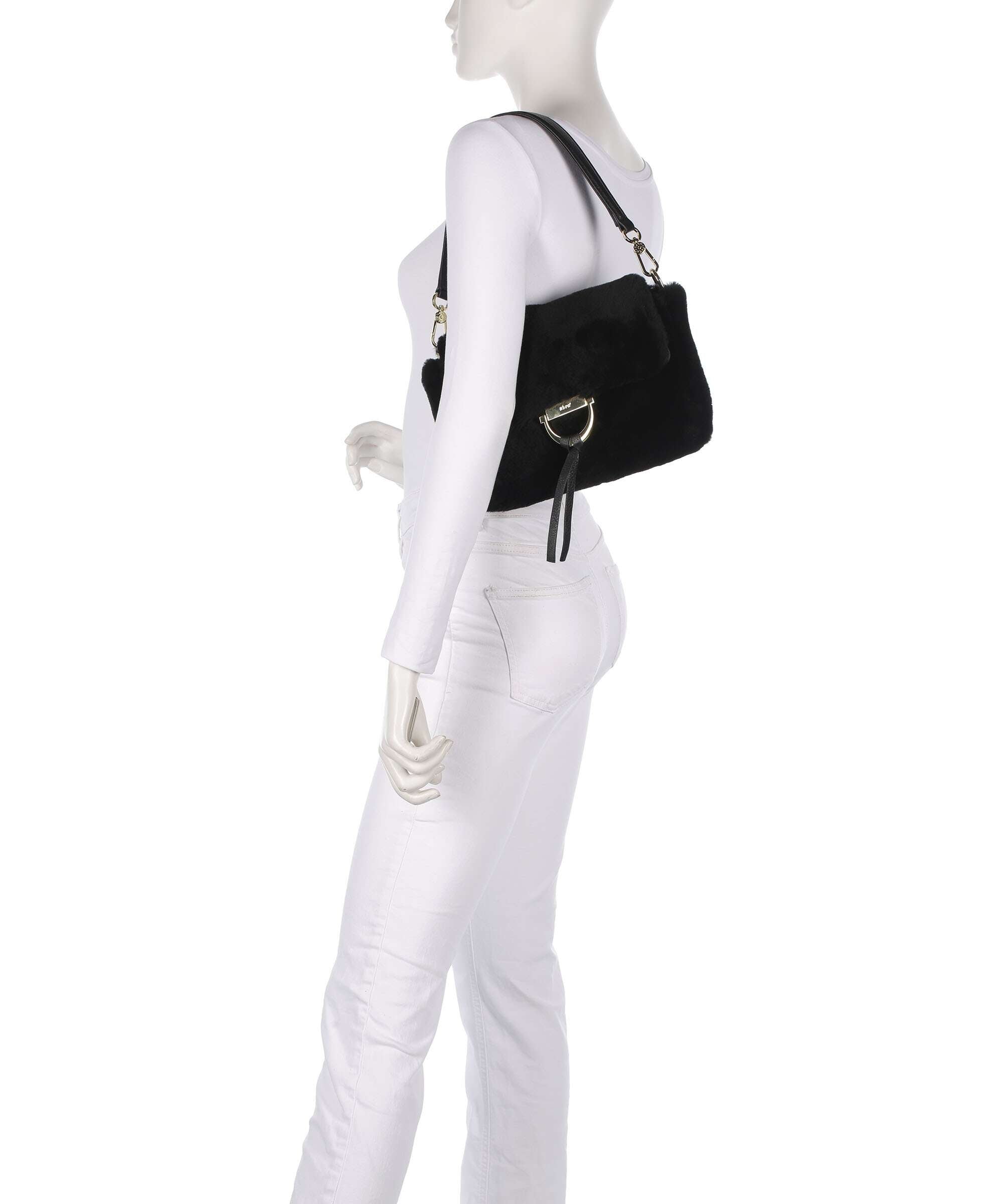 Abro Shearling Temi Shoulder bag black/gold