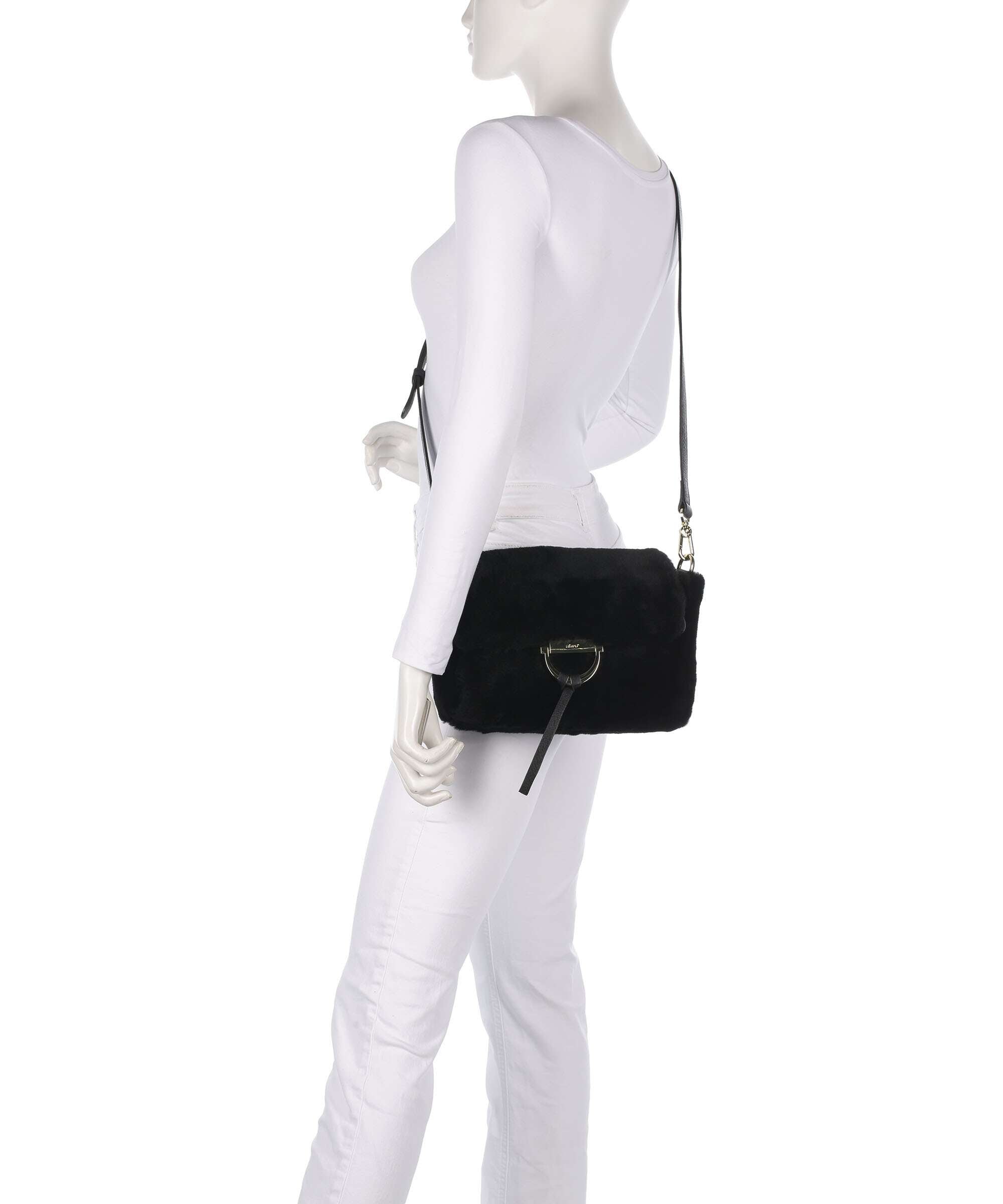 Abro Shearling Temi Shoulder bag black/gold