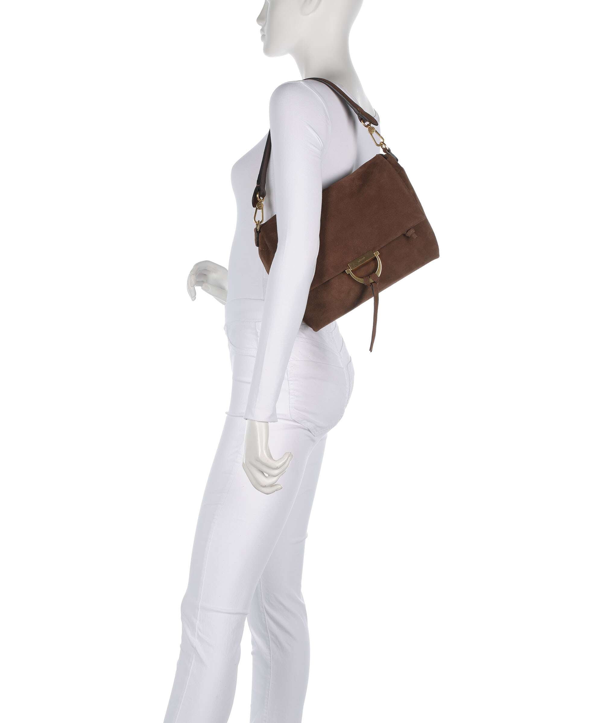 Abro Suede Temi Medium Shoulder bag wood