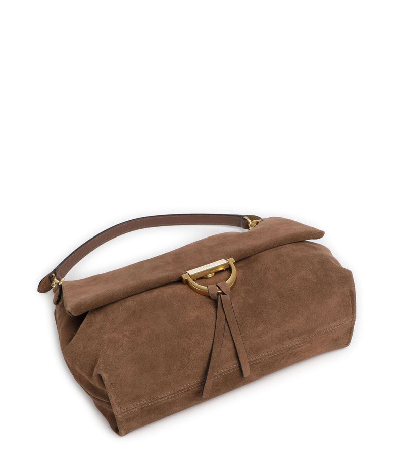 Abro Suede Temi Large Shoulder bag wood