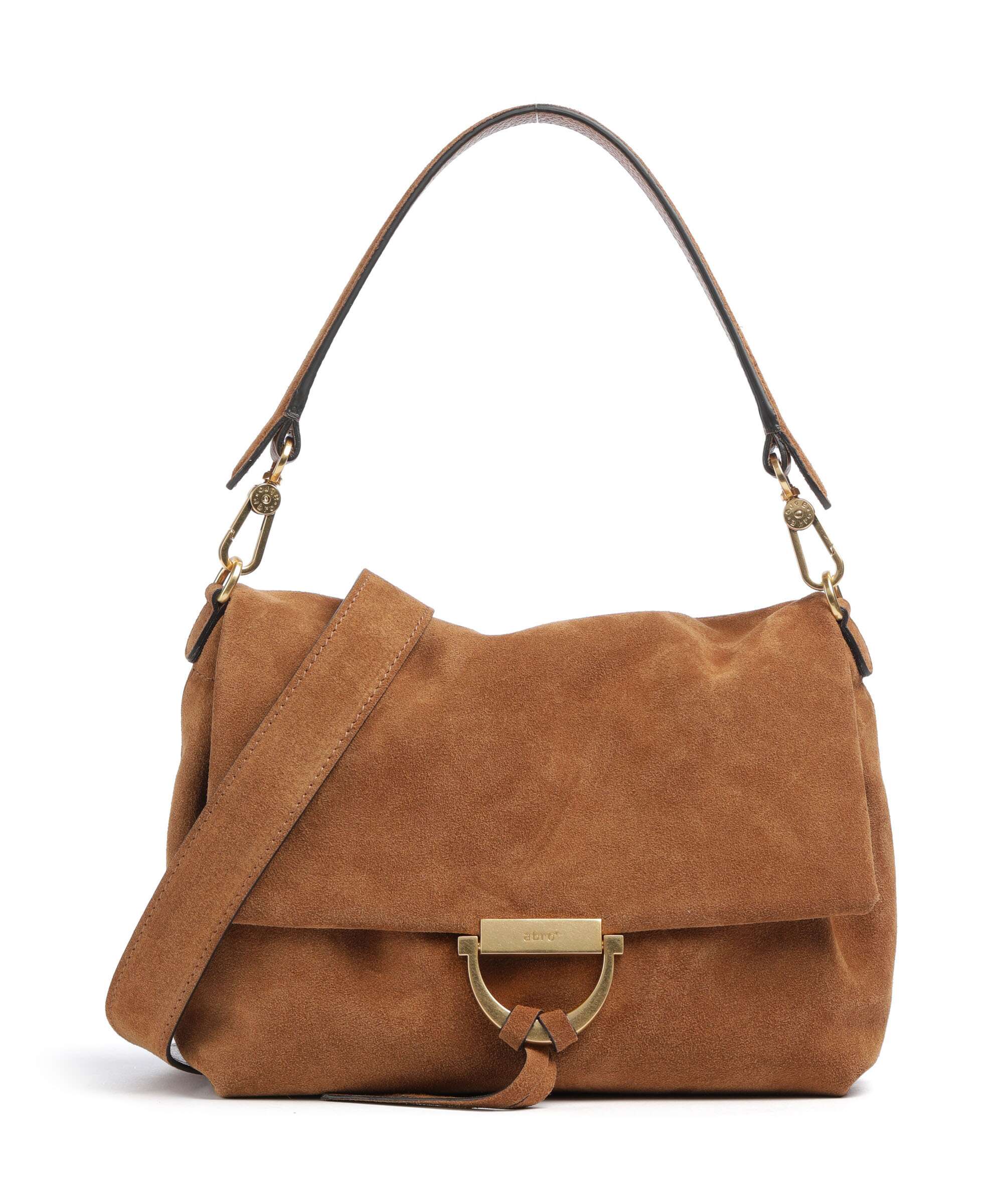 Abro Suede Temi Medium Shoulder bag cuoio