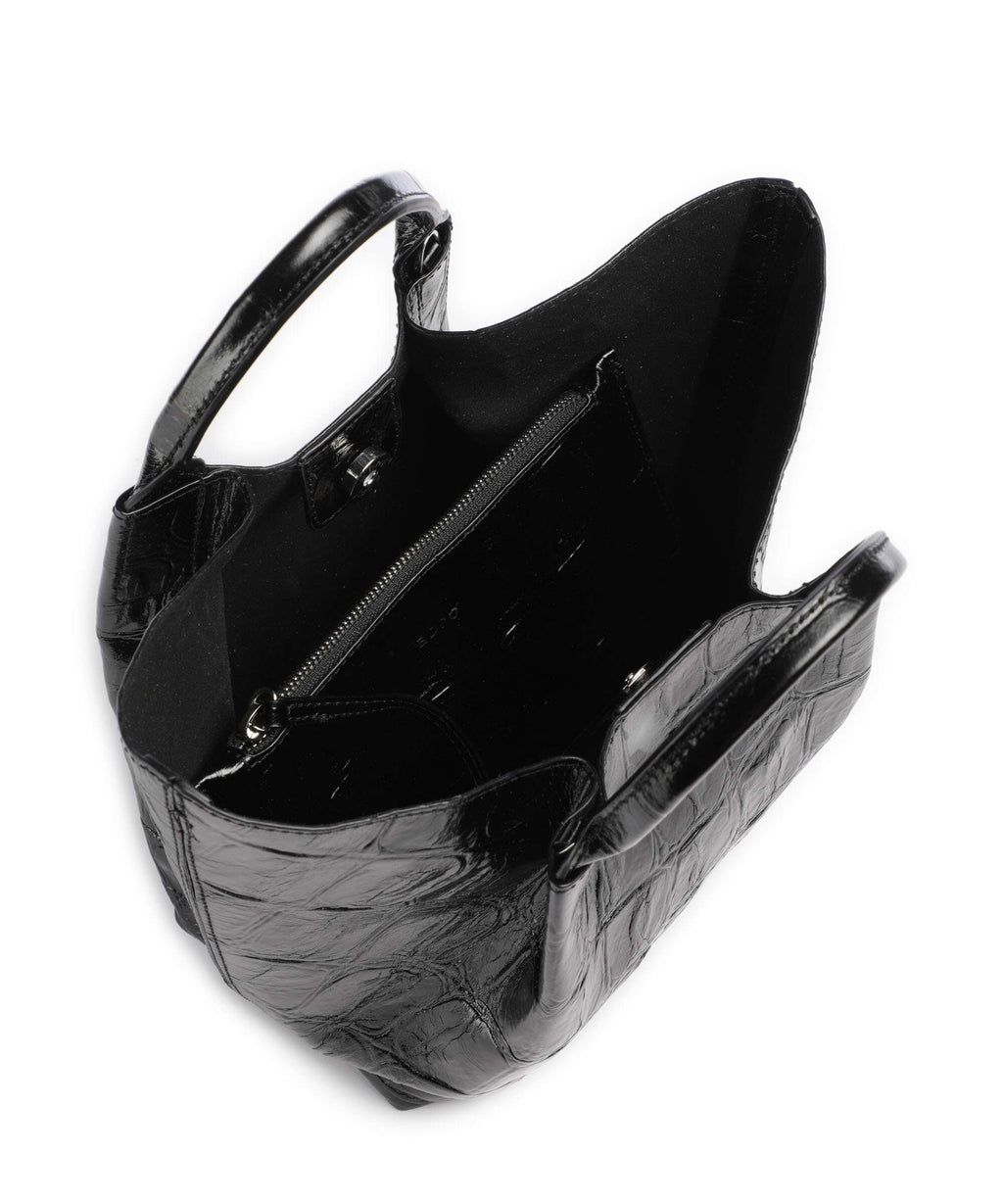 Abro Maxi Cocco Essential Small Handbag black/nickel