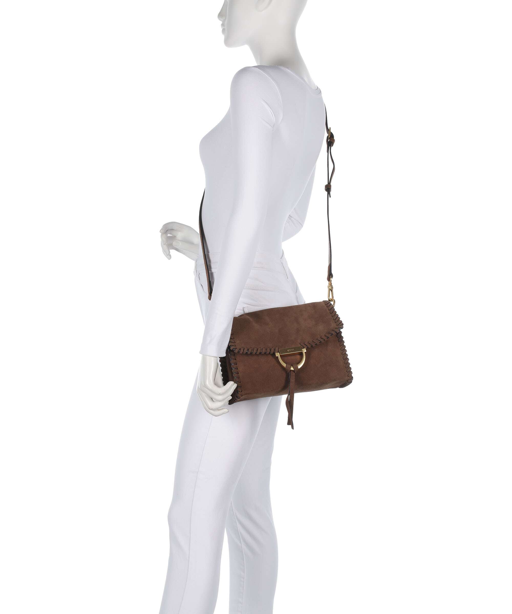 Abro Suede Temi Stitch Shoulder bag wood