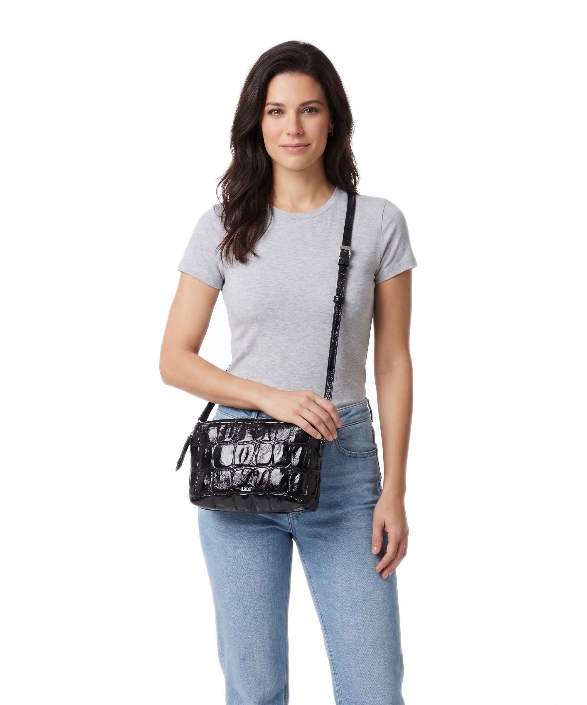 Abro Maxxi Cocco Kaia Crossbody bag black/nickel