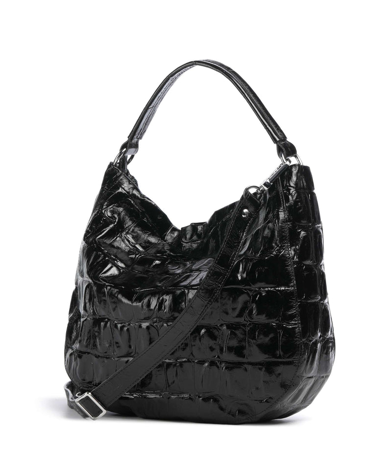 Abro Maxxi Cocco Mia Hobo bag black/nickel