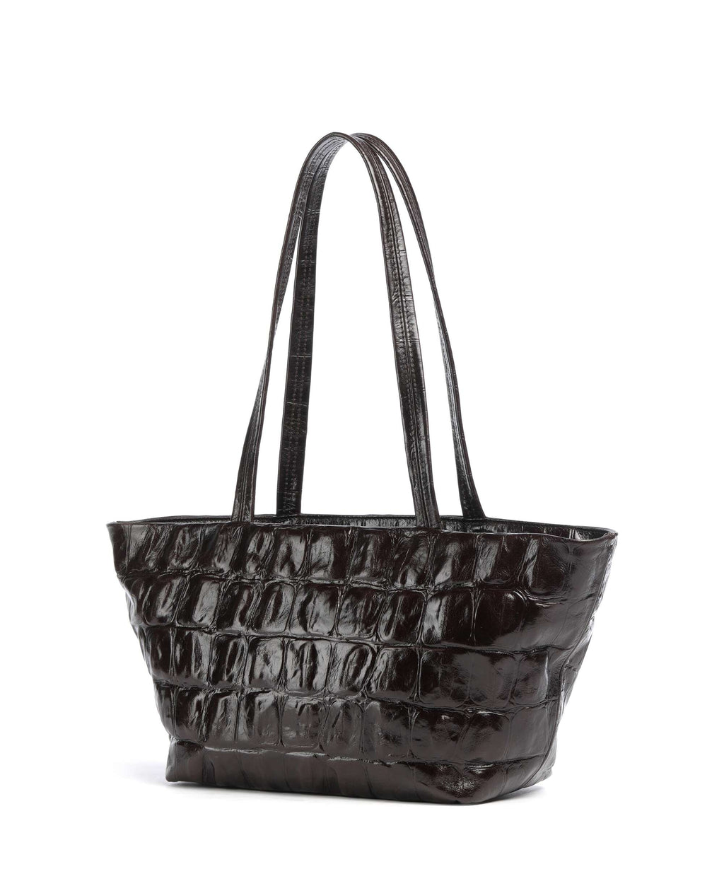 Abro Maxxi Cocco Alba Tote bag dark brown