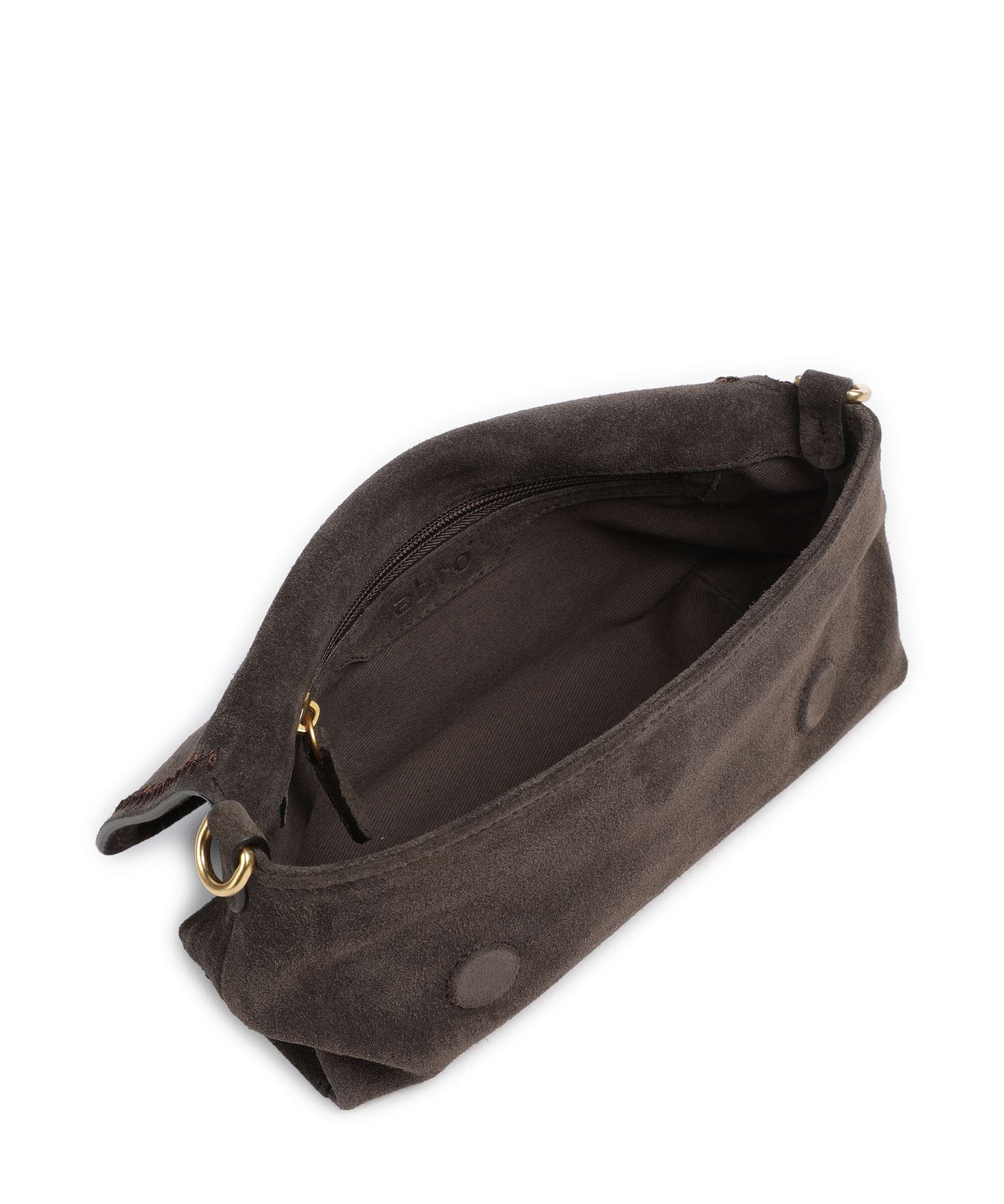 Abro Suede Signature Shoulder bag dark brown