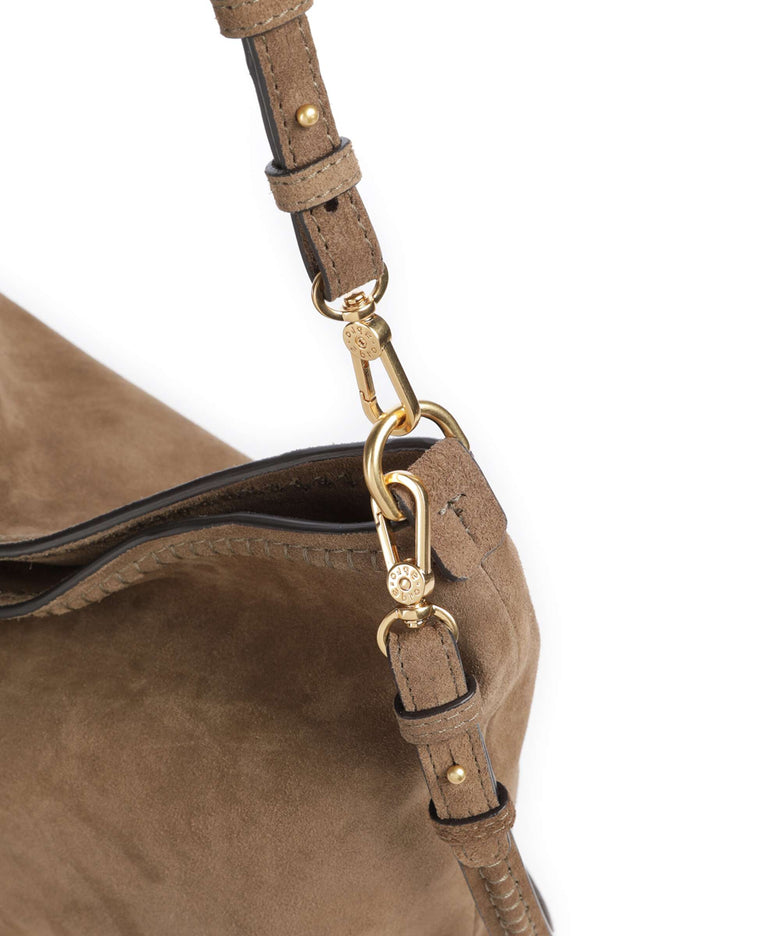 Abro Suede Signature Hobo bag khaki