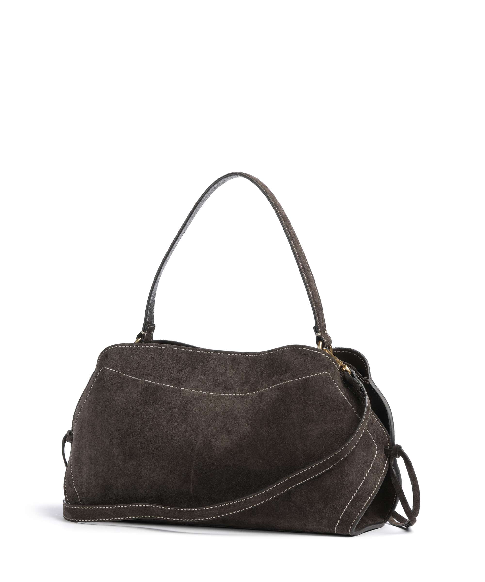 Abro Suede Necessity Small Shoulder bag dark brown