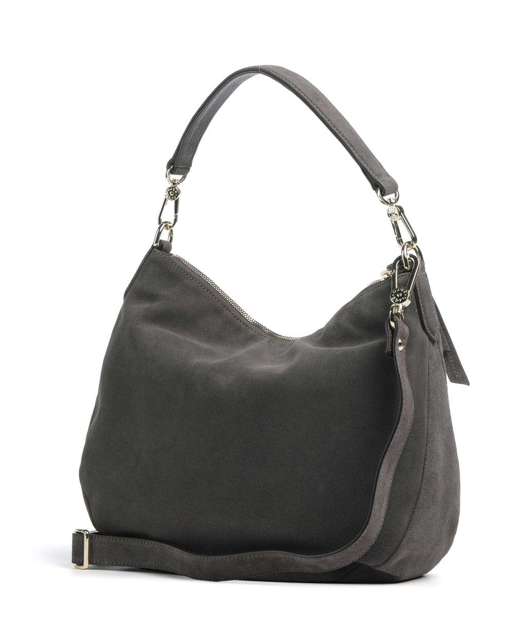 Abro Suede Juna Small Hobo bag grey